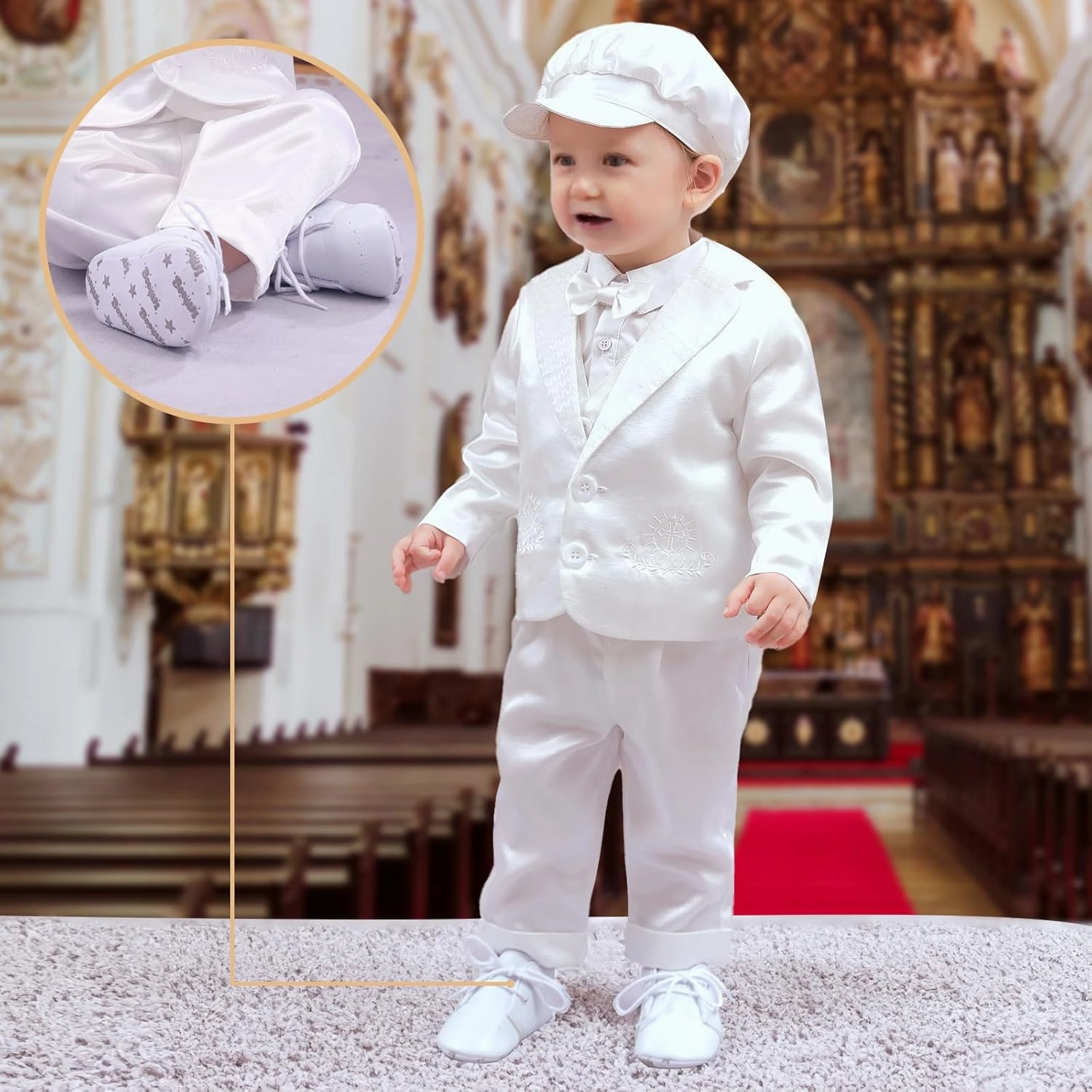 Booulfi Baby Boy Shoes Walking White Infant Newborn Shoes Booties Easter Baptism Christening Outfits Gifts for Boys Girls Asics Shoes Gt 1000 12