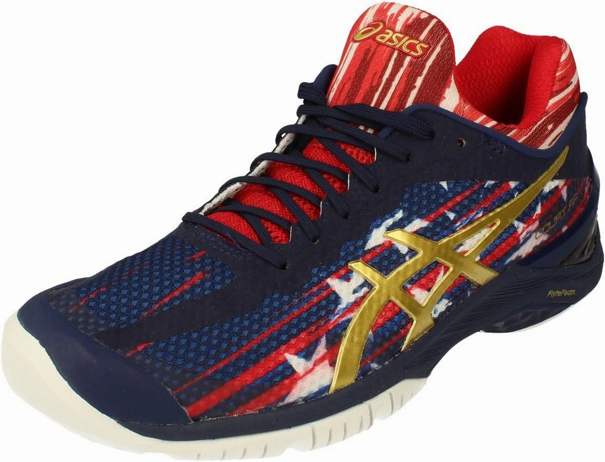 Asics Gel Fit Tempo 2 Fitness Shoe ASICS Court FF L.E. NYC Mens Tennis Shoes E714N Sneakers Trainers (UK 3.5 US 4.5 EU 37, Indigo Blue Rich Gold red 4994)