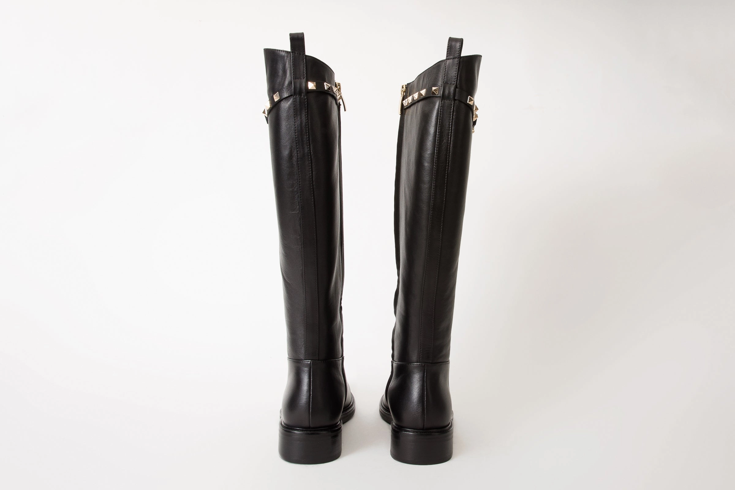 Pointed Suede Knee High Boots The Rica Black Leather Knee High Women Boot Final Sale!