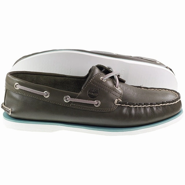 Felt Sole Wading Boots Timberland Boots Mens 2 Eye Classic Boat Shoe Dark Green