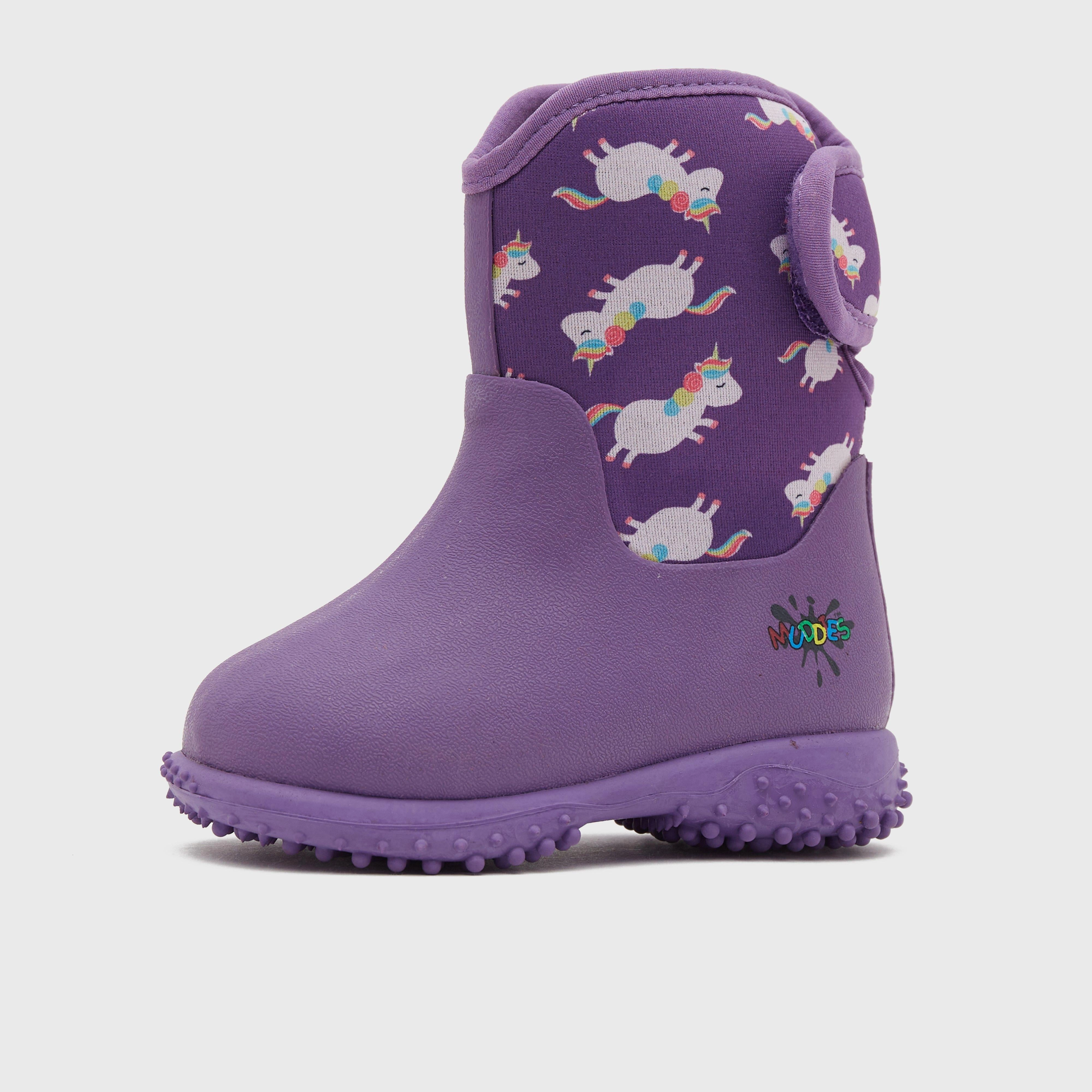 Kids Muddies Puddle 5.0 Wellington Boots Unicorn/Violet Cowboy Boots With Suit