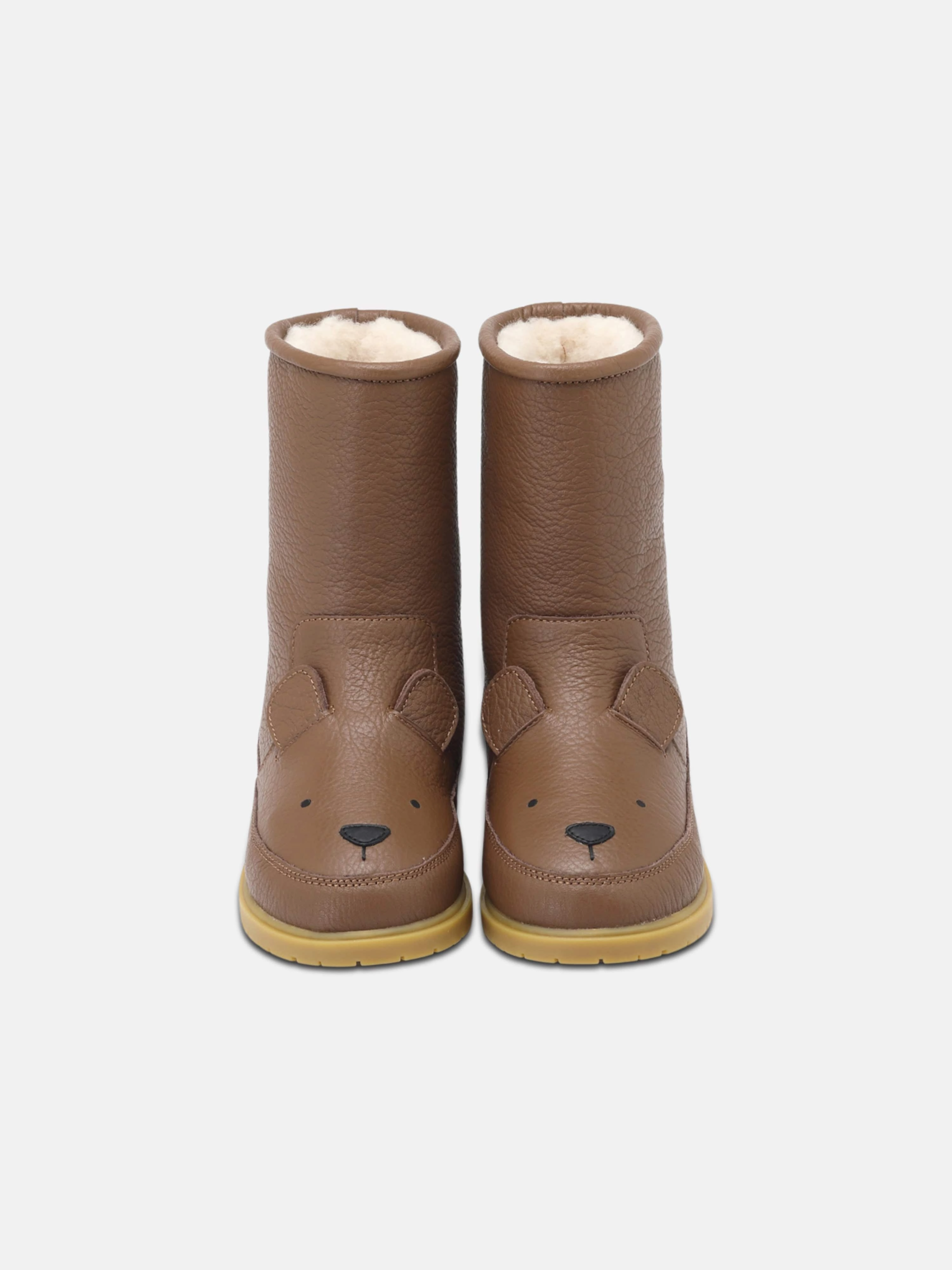 Donsje Kids Wadudu Classic Bear Boots in Brown Boots With Side Zippers