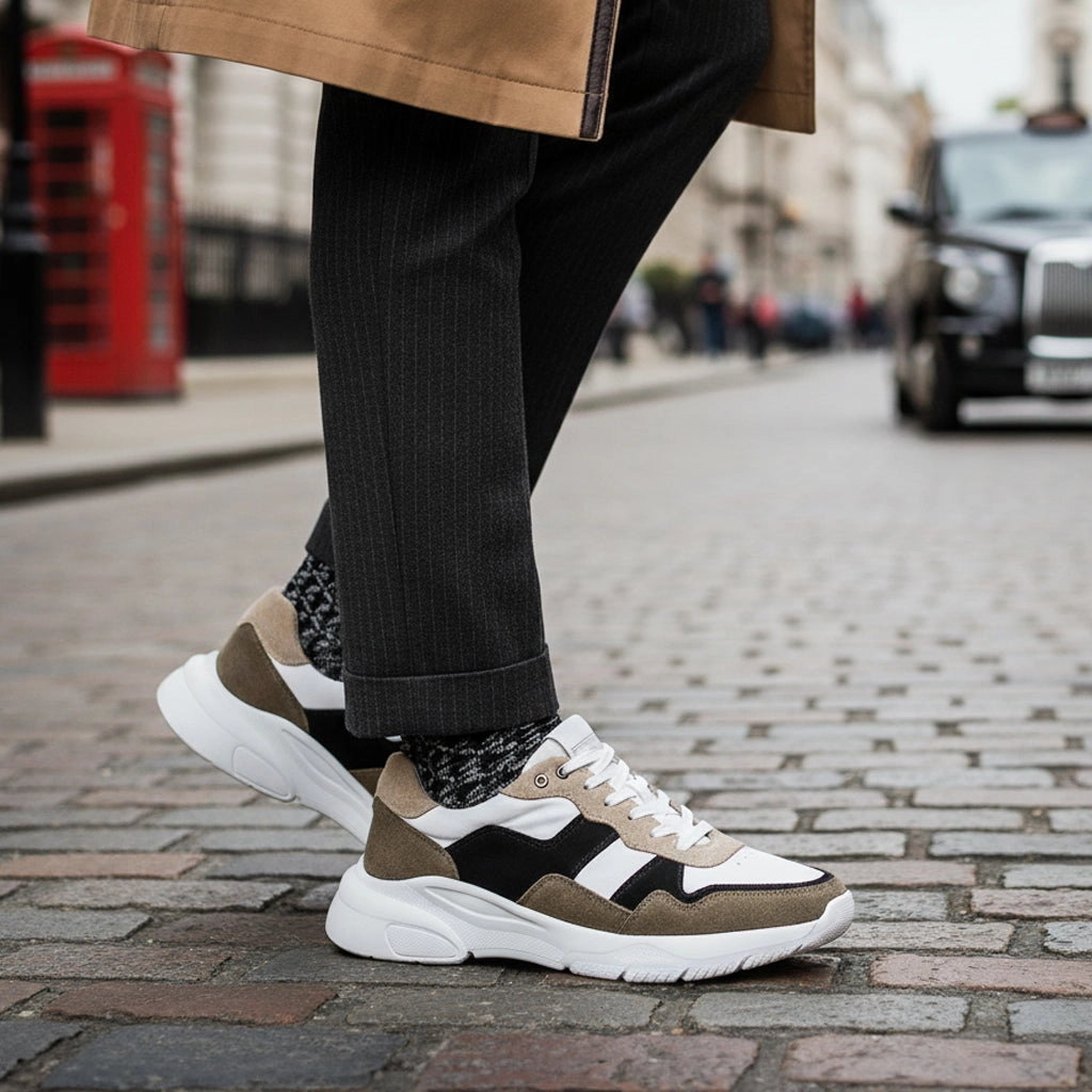 Police Oxfords Finchley Suede Smart Casual Trainers - White