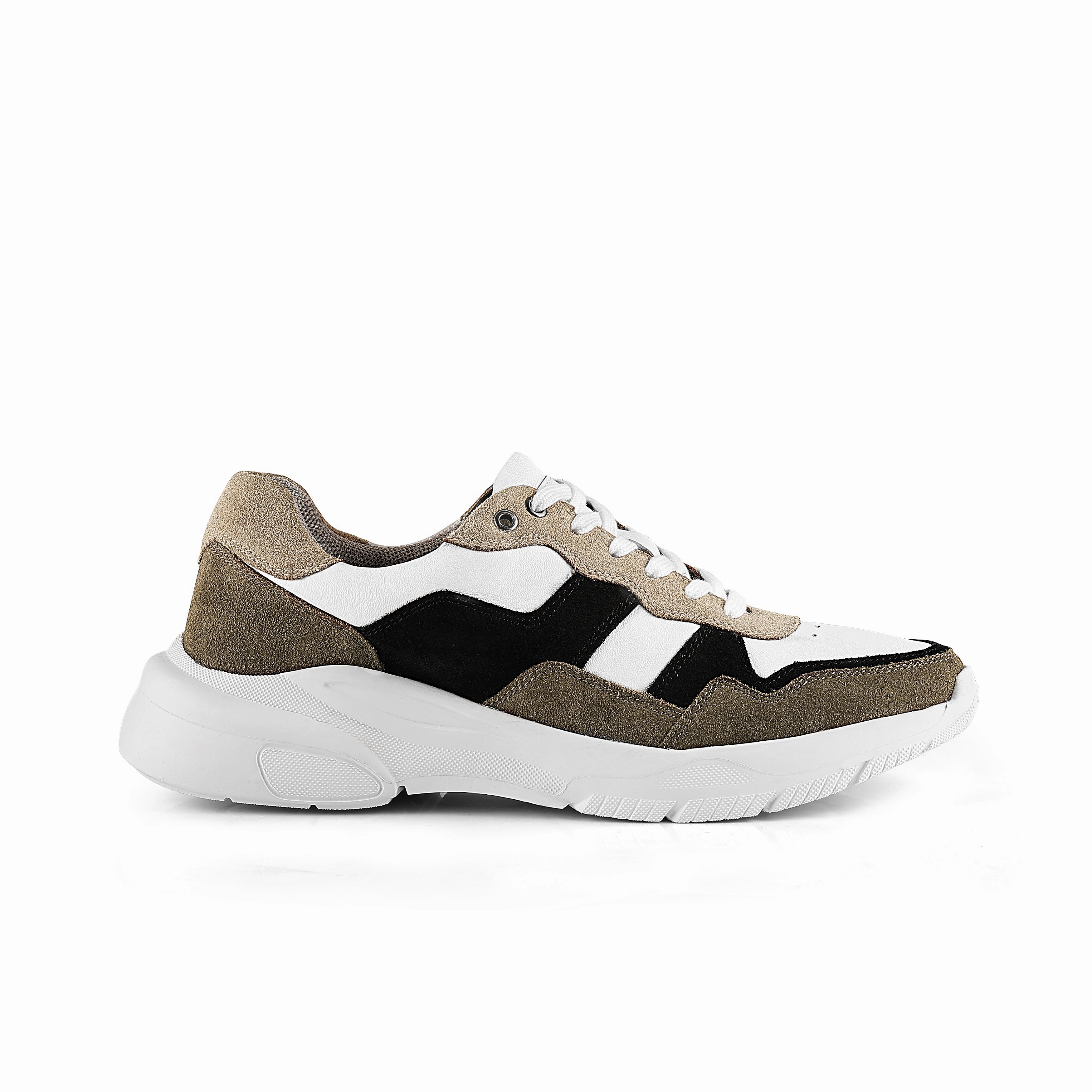 Finchley Suede Smart Casual Trainers - White Navy And White Saddle Oxfords