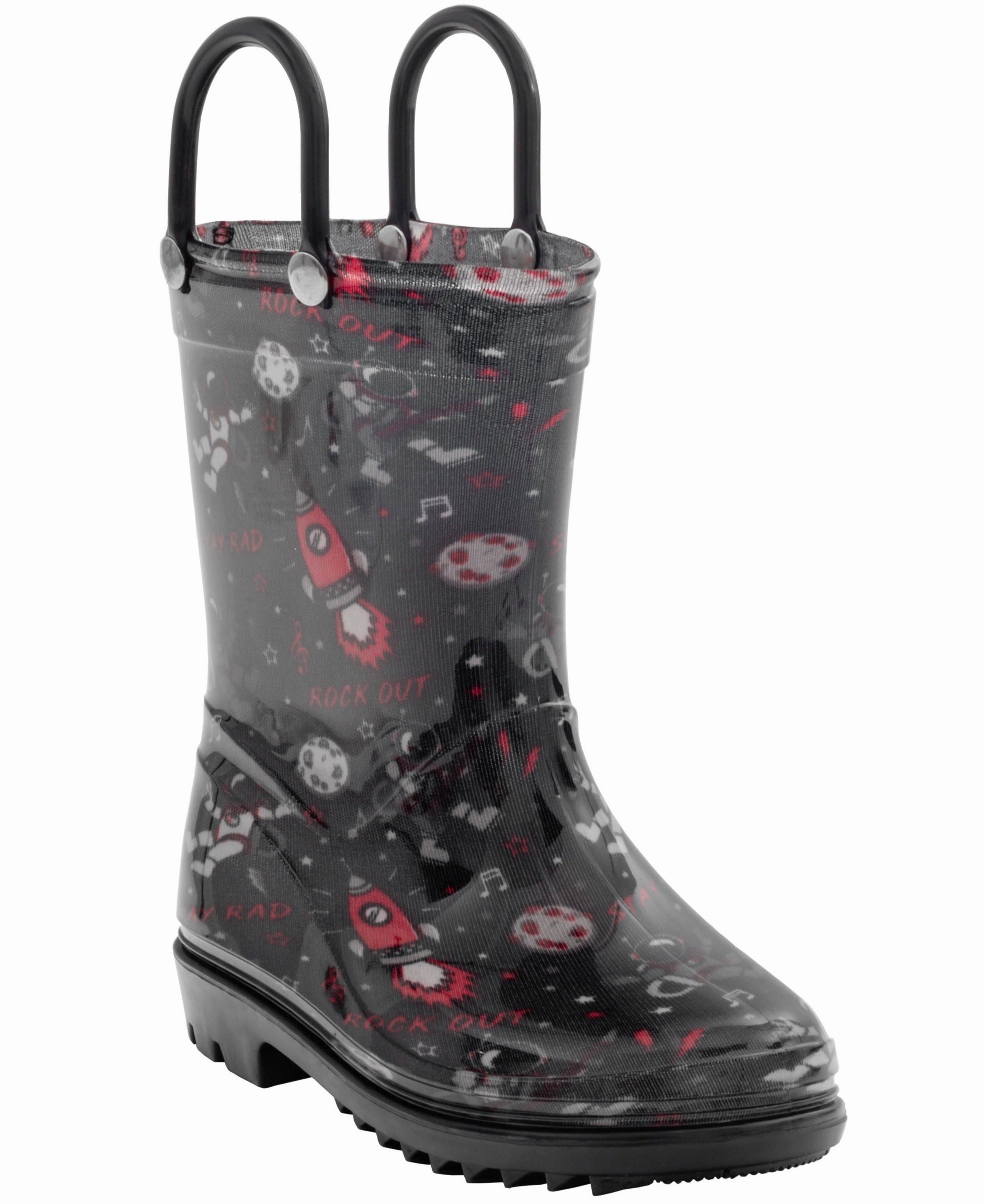 Hunter Rain Boot Liners Toddler Boys Shiny Rockstar Astronaut Printed Rain Boot