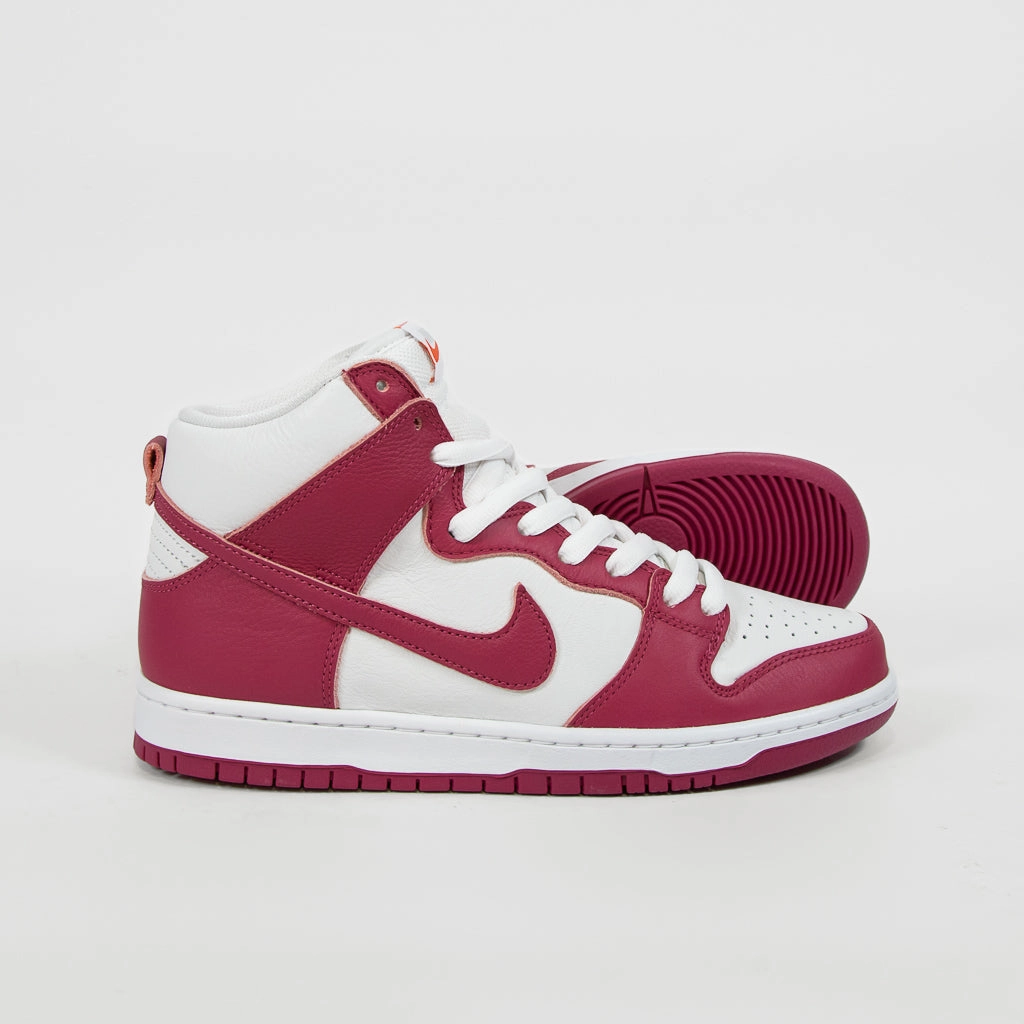 Lebron James Shoes Nike Store Nike SB - Orange Label Dunk High Pro Shoes - Sweet Beet / White