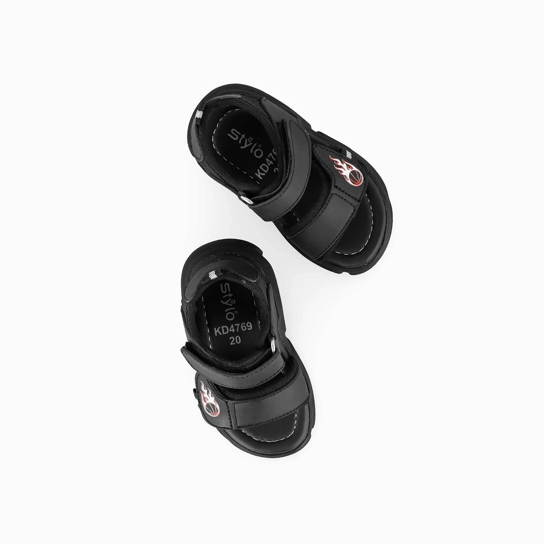 Sandals Pattern Boys Black Casual Sandal KD4769