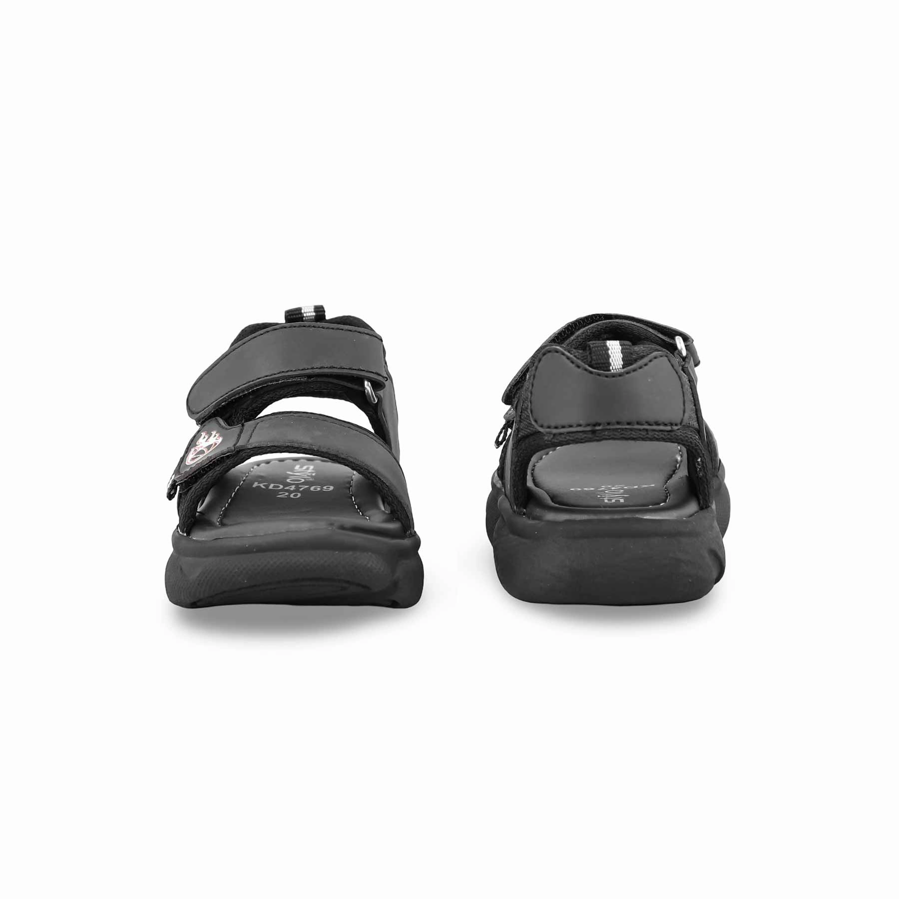 Boys Black Casual Sandal KD4769 Strap Wedge Sandals