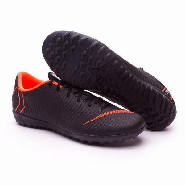 F50 Laceless Soccer Cleats New Nike Mercurial VaporX XII Academy Turf Soccer Cleats Shoes Black Orange