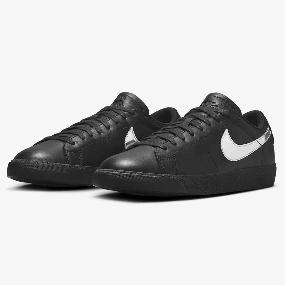 HJ6703001 Black White Silver Blazer Low Dancer Nike SB Leather Skateboarding Shoes Best Nike Shoes With Arch Support