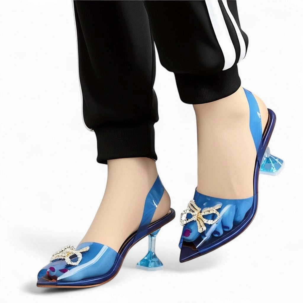 Transparent diamond bow-R39-3 Feather Badminton Shoes