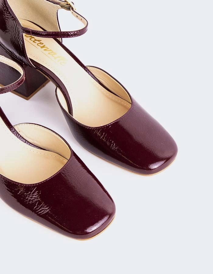 Styling Lace Up Ankle Boots Parenna Burgundy Naplack