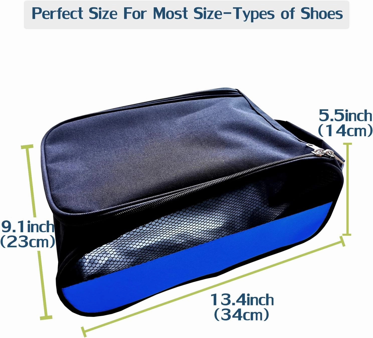 Asics Winter Shoes Getfitsoo Golf Shoe Bag, Golf Shoes Bags Men/Women Outdoor Zippered Carrier Bags with Ventilation Sport Shoes Bag Travel Shoe Bags, Blue, Common