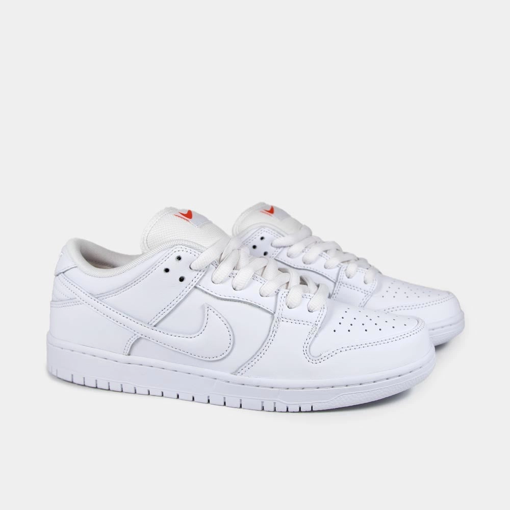 Nike SB - 'Orange Label' Dunk Low Pro Shoes - White / White Nike Walking Shoes Wide Width