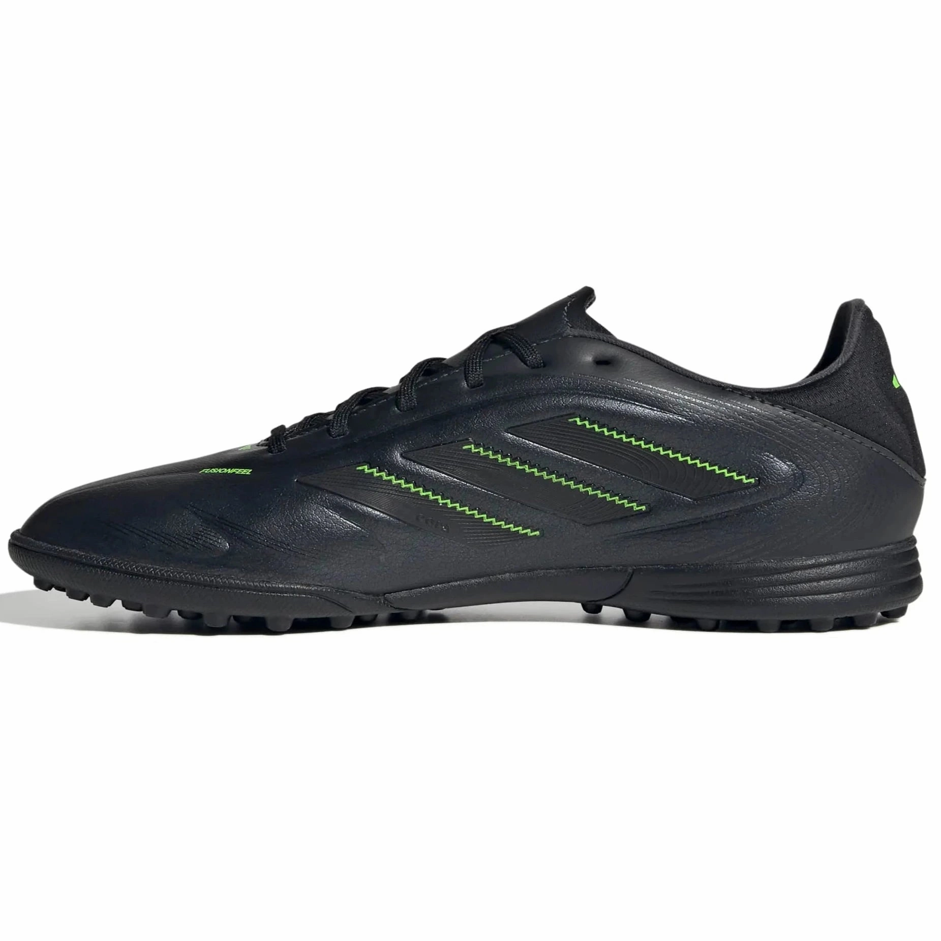 adidas JR Copa Pure III League Turf Soccer Shoes - Electric Stealth Pack (FA25) Soccer Cleats With Built In Socks