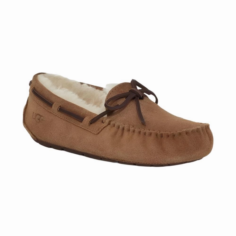 Dress To Impress Codes Slippers UGG Big Girls Dakota Moccasin Suede Slipper Chestnut