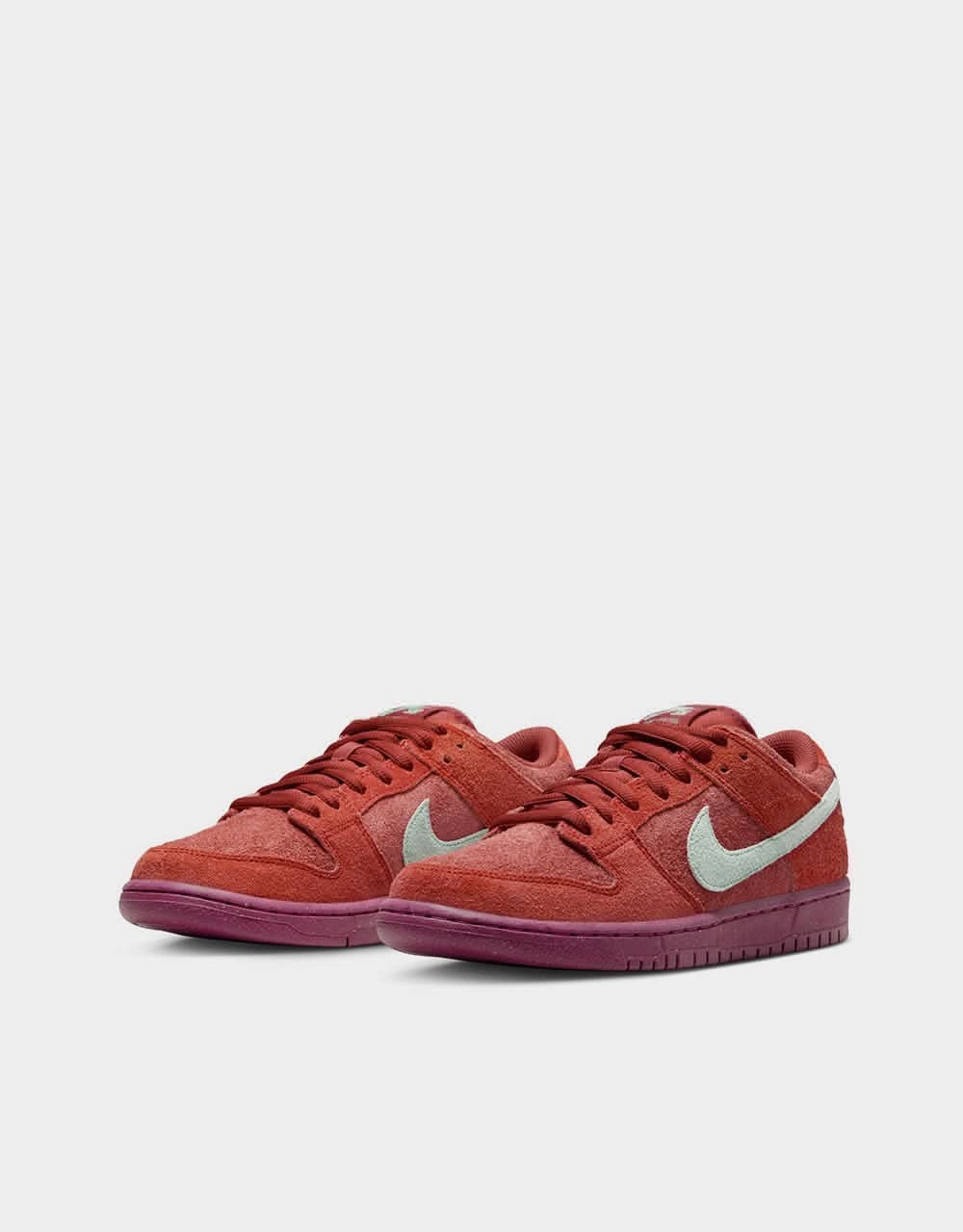 Nike SB Dunk Low Pro Premium Skate Shoes - Mystic Red/Emerald Rise-Rugged Orange-Rosewood-Mystic Red Kd Nike Shoes