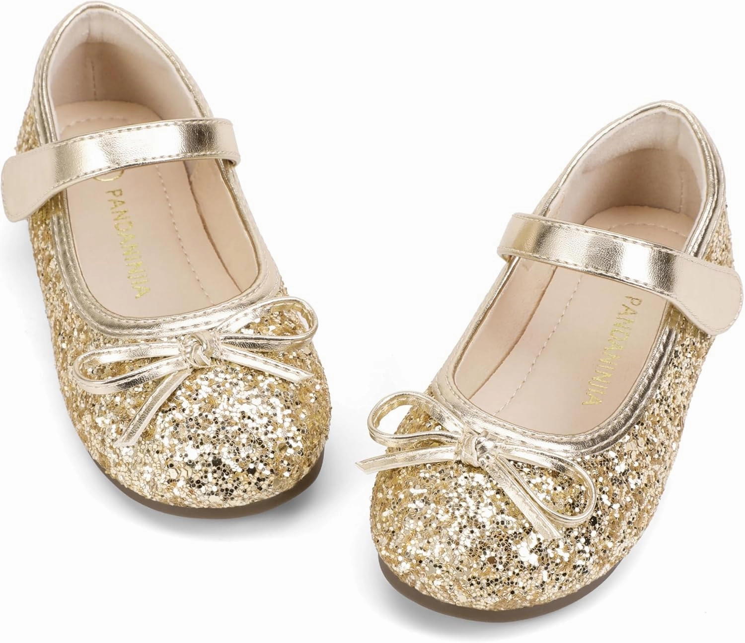 PANDANINJIA Toddler Dress Shoes Bowknot Mary Jane Shoes Girls Ballet Flats for Kids Wedding Party Uniform Church Shoes Asics Shoes Kayano 27