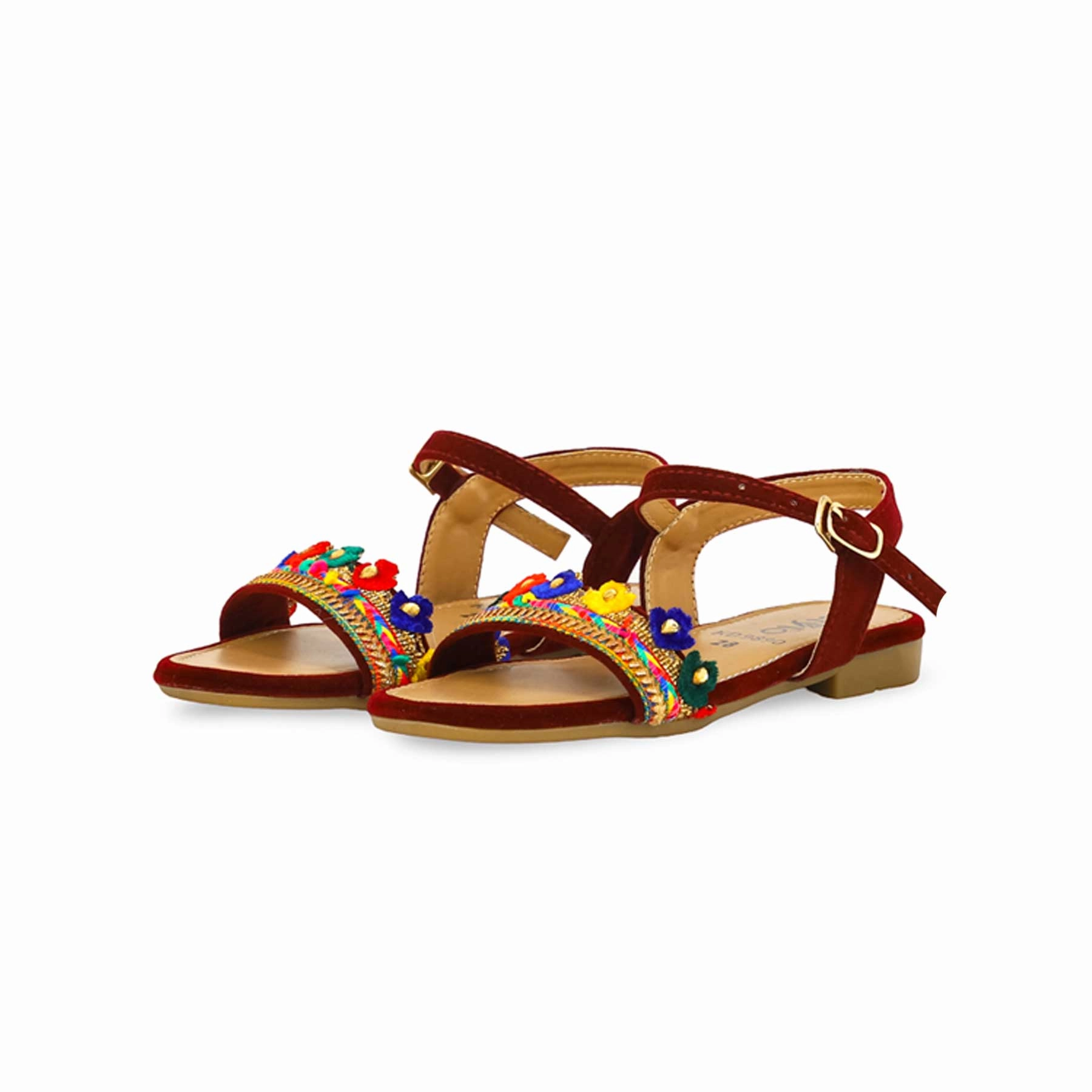 Girls Maroon Casual Sandal KD9890