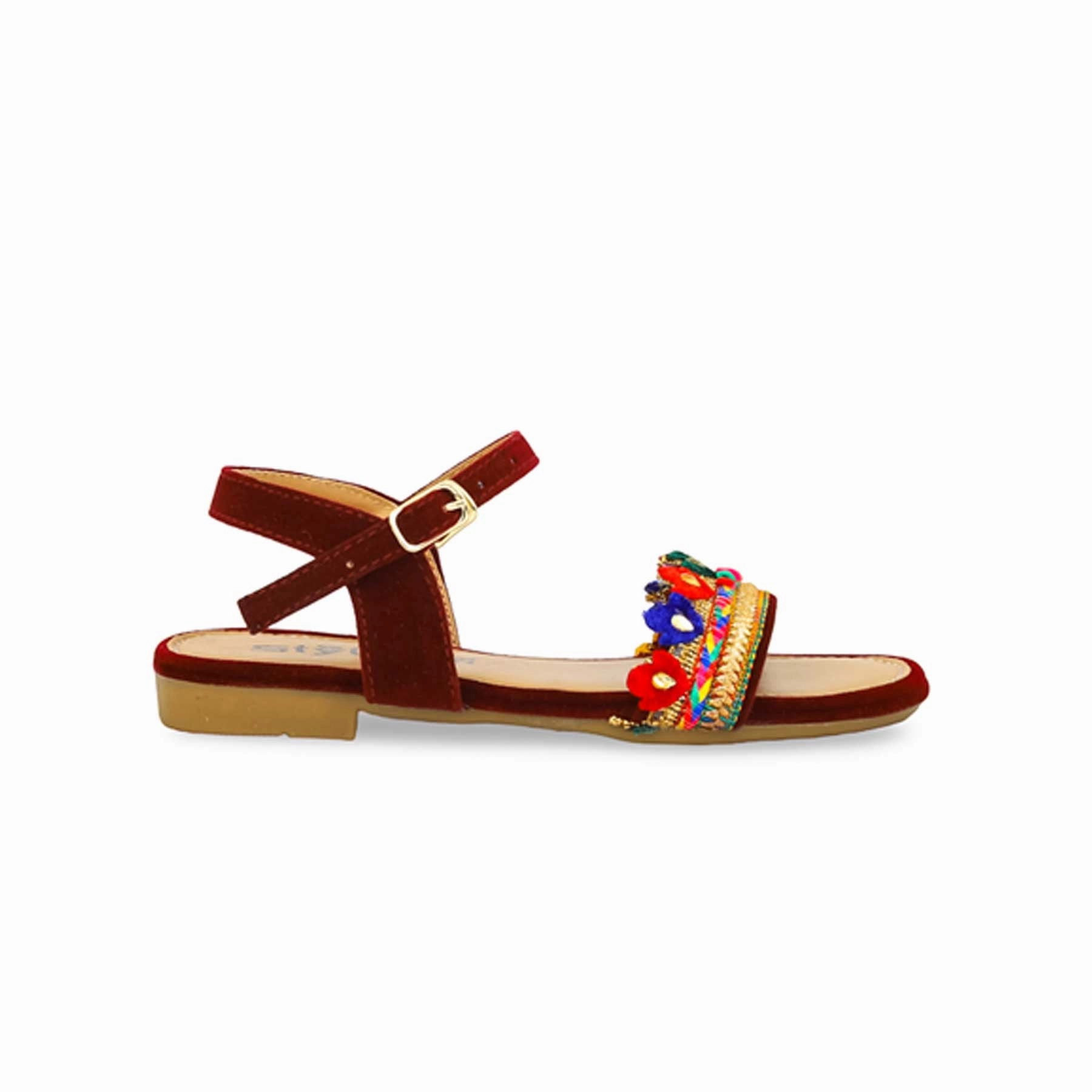 Sandals That Are Popular Girls Maroon Casual Sandal KD9890