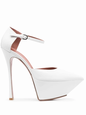 Angelica Plateau 150mm leather platform pumps Suede Ankle Boots With Buckle