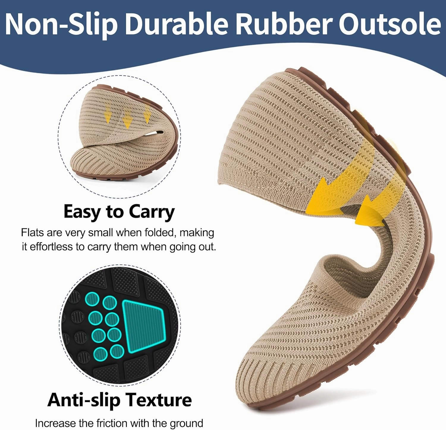 Asic Shoes For Flat Feet Flats for Women Ballets Shoes: Comfortable Knitted Dressy Work Flats - Ladies Wedding Flat Casual Shoes