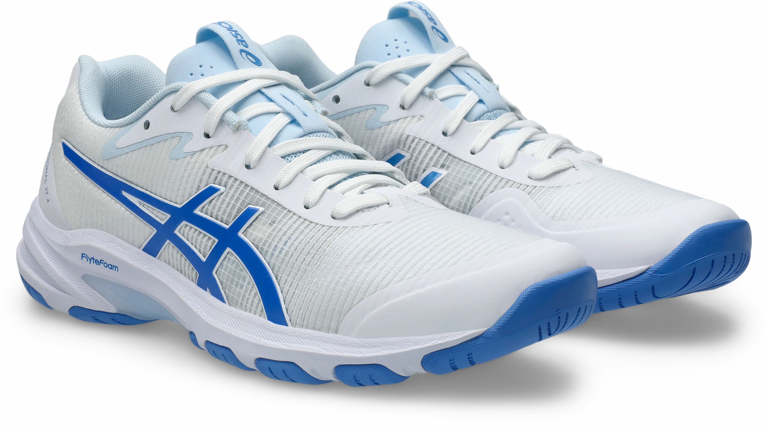 Asics Athletic Shoes Asics Womens Netburner Professional FF 4 - White/Blue Coast