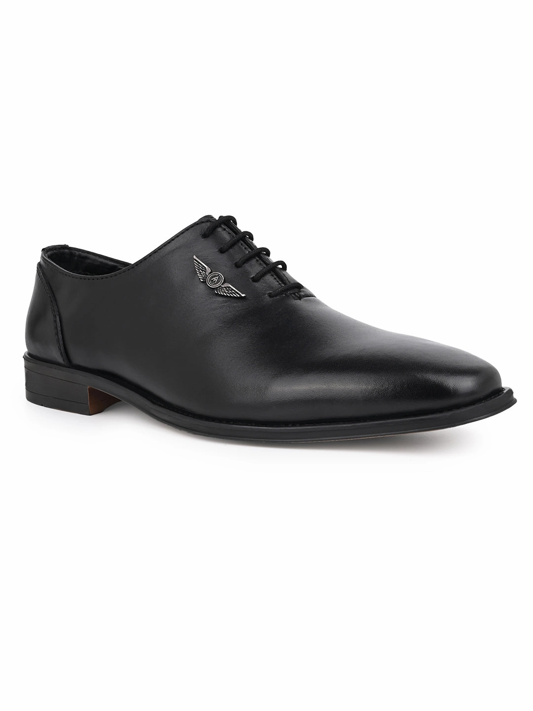 Modern Derby Shoes Black Leather Lace Up Shoes For Men With Sneaker Footpad