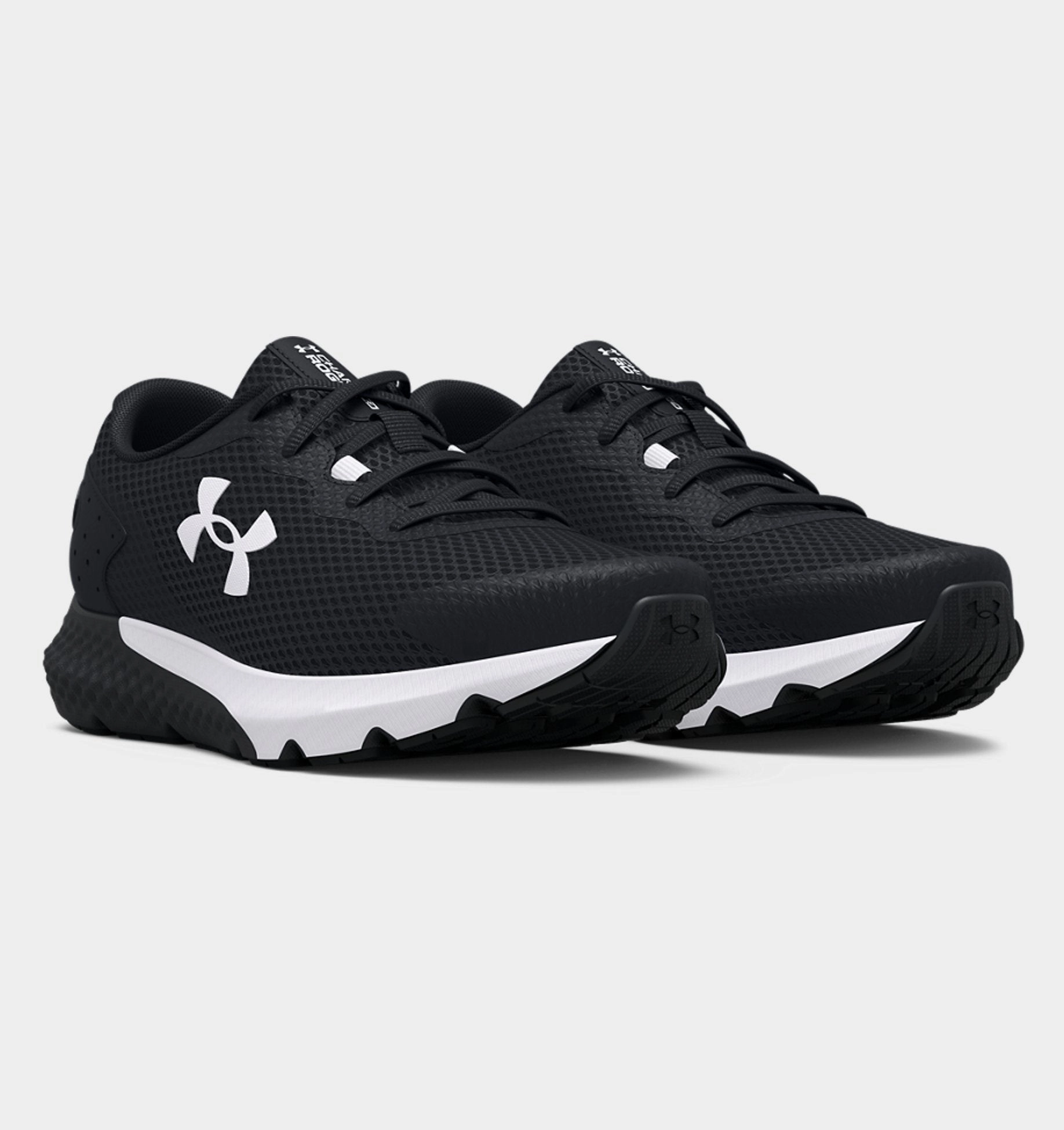 Pronation Best Running Shoes Under Armour Boys' Grade School Charged Rogue 3 Running Shoes- Black/ White (3024981)