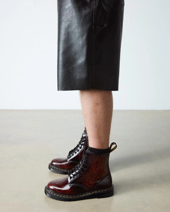 Dr. Martens 1460 Inferno Cherry Red Arcadia - Mens Uk Boots Chemist