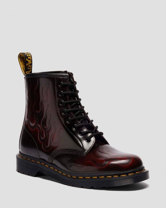 Dr. Martens 1460 Inferno Cherry Red Arcadia - Mens Boots Block Heel
