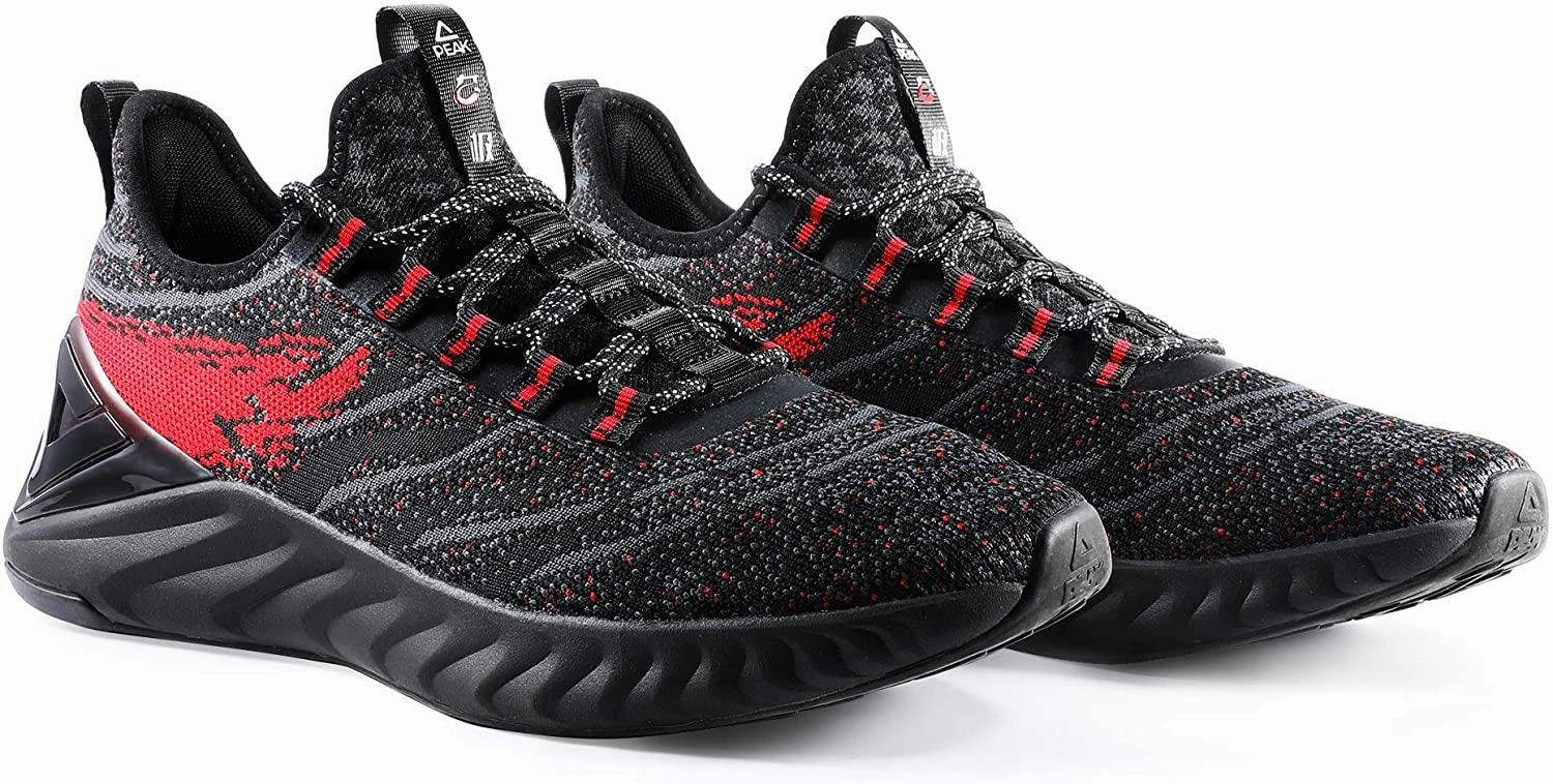 PEAK TAICHI Running Shoes Men Adaptive Smart Cushioning Trainers King Series Black Grey Tennis Shoes With Dress
