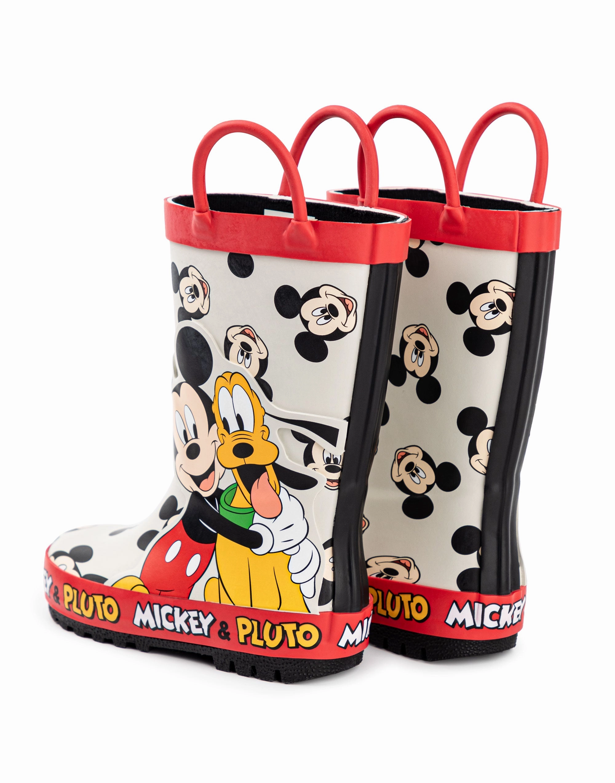 Good Construction Boots Disney Mickey & Pluto Boys Multicoloured Wellington Boots with Handles