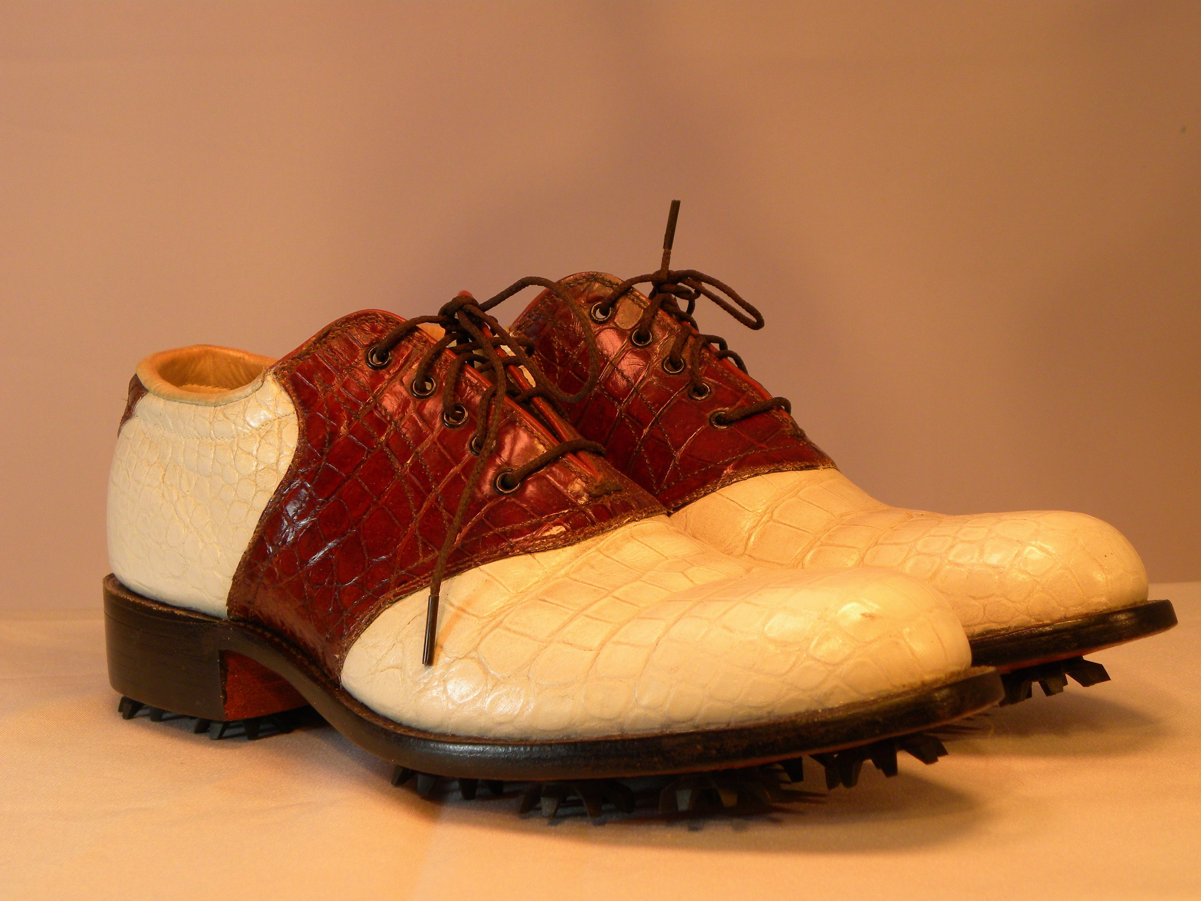 Creme & Brown Gator Tres Outlaw Golf Shoes 1224 Under Armour Golf Shoe