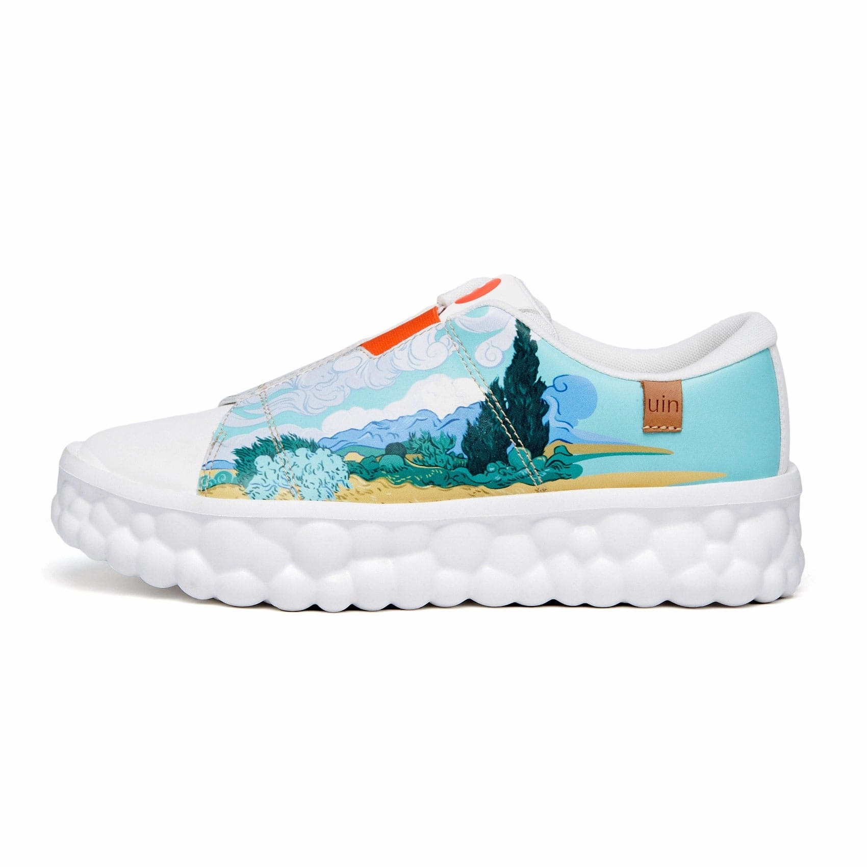 Vamp Skate Shoes Van Gogh Wheatfield with Cypresses Las Ramblas Men