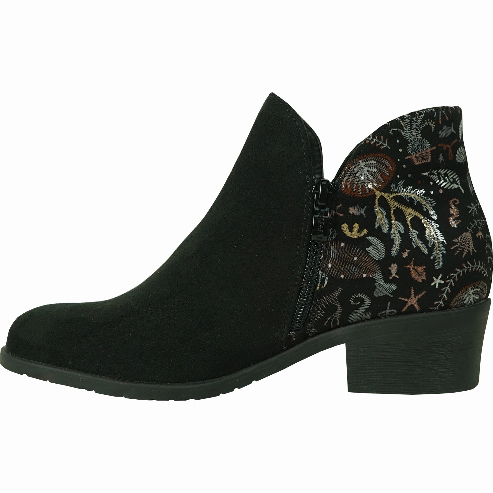 Ankle Boots With Roses VANGELO Women Boot HF0400 Ankle Dress Boot Black
