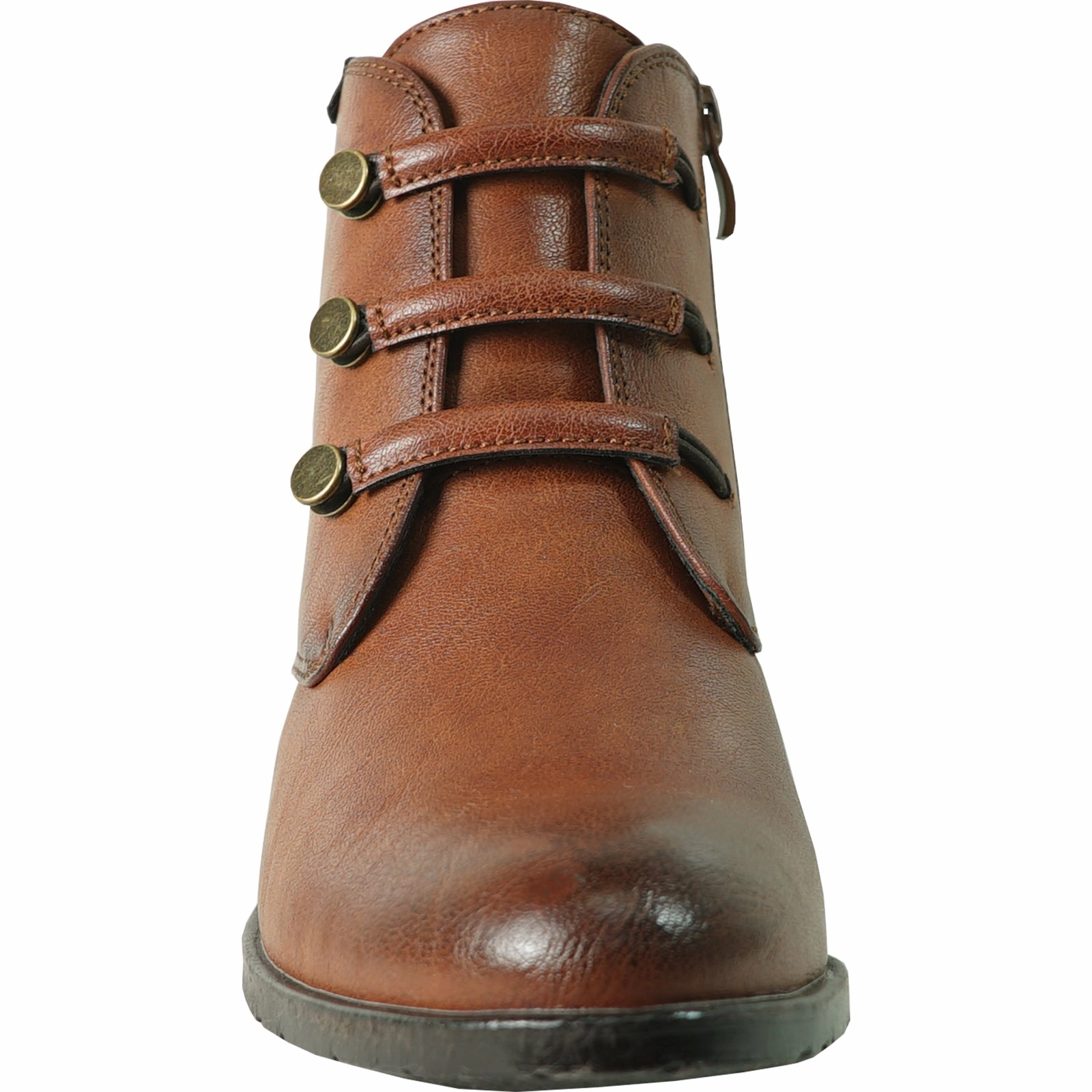 Soft Leather Ankle Boots Wide Fit VANGELO Women Boot HF1401 Ankle Dress Boot Brown