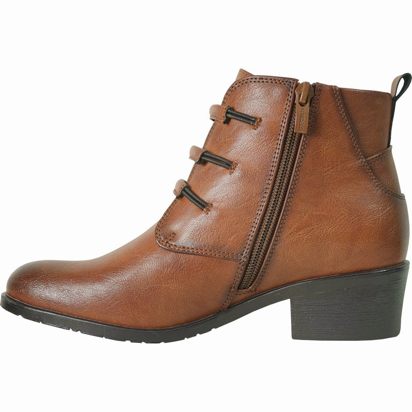 VANGELO Women Boot HF1401 Ankle Dress Boot Brown Tamitha Key Ankle Boots