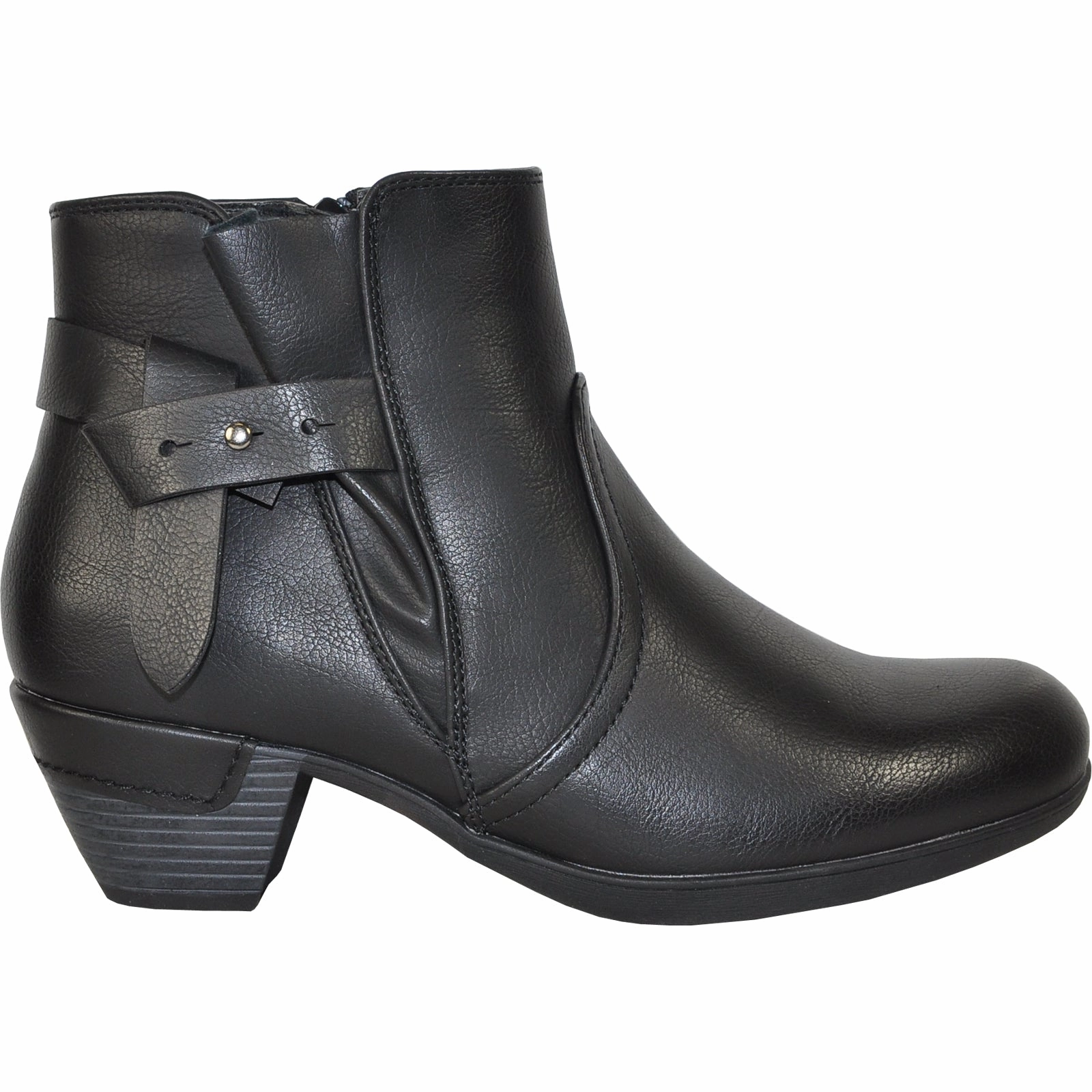 VANGELO Women Boot HF8404 Ankle Dress Boot Black Sam Edelman Leather Ankle Boots