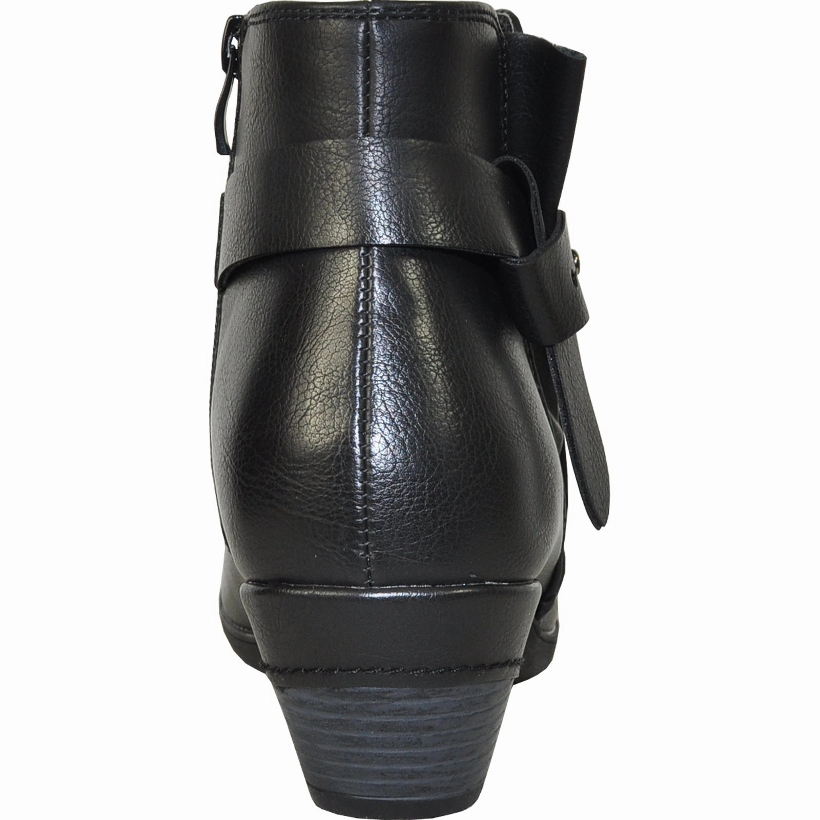 VANGELO Women Boot HF8404 Ankle Dress Boot Black Leather Platform Ankle Boots