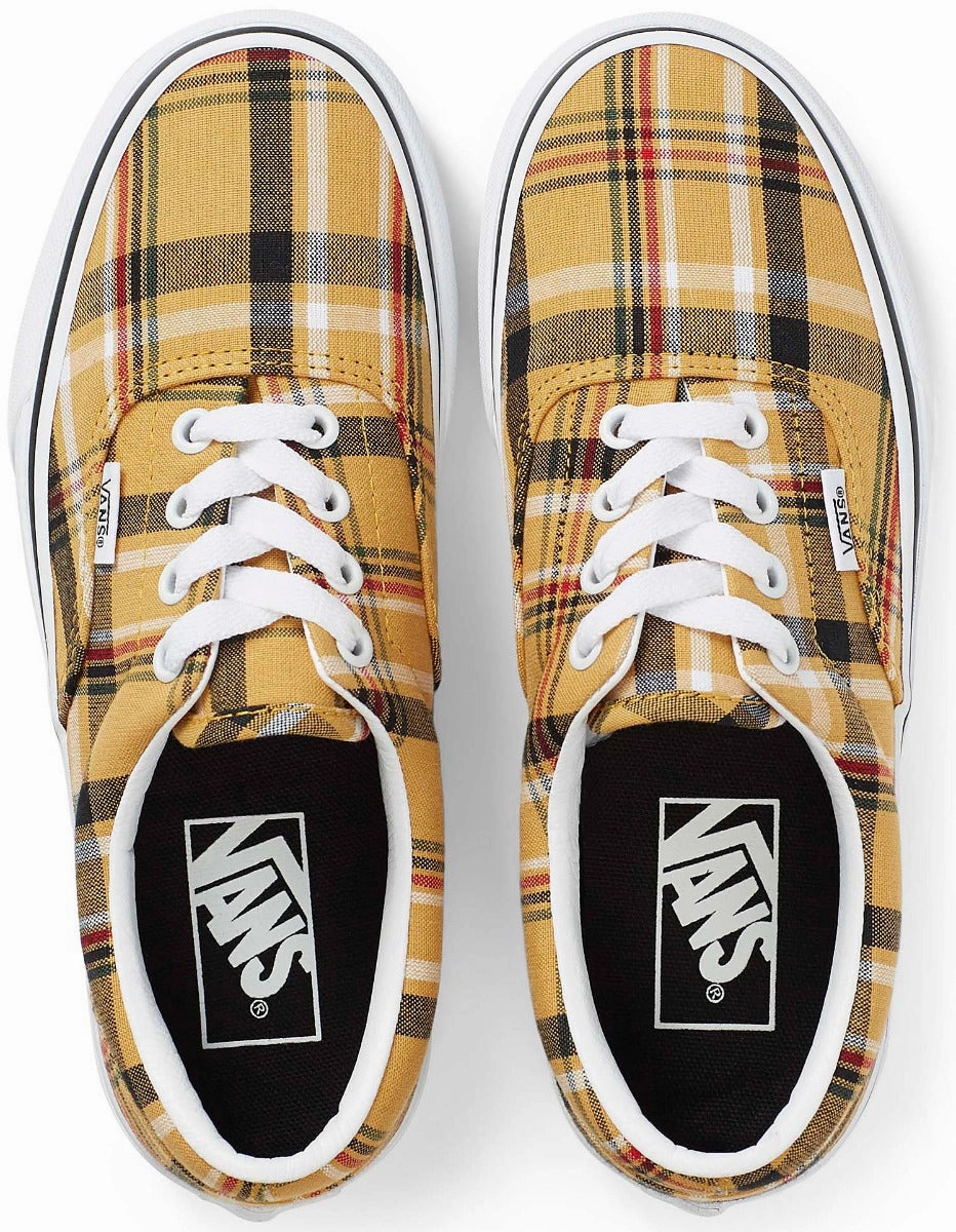Different Ways To Lace Skate Vans Eras Plaid Yellow/True White