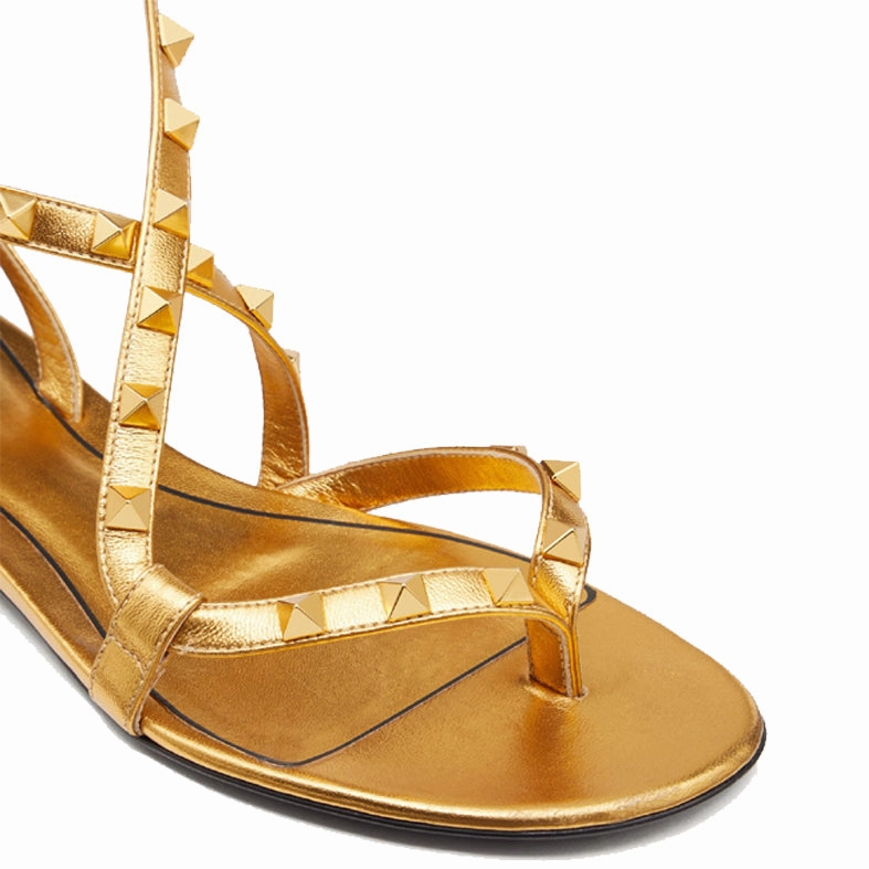 Cowboy Suede Ankle Boots Wrap Thong, Deep Gold