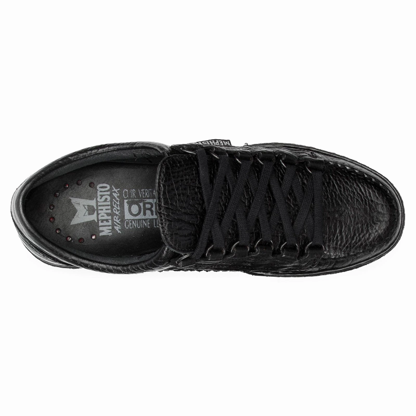 Mephisto Rainbow Leather Men's Lace Up Black Shoes Oxford Stud