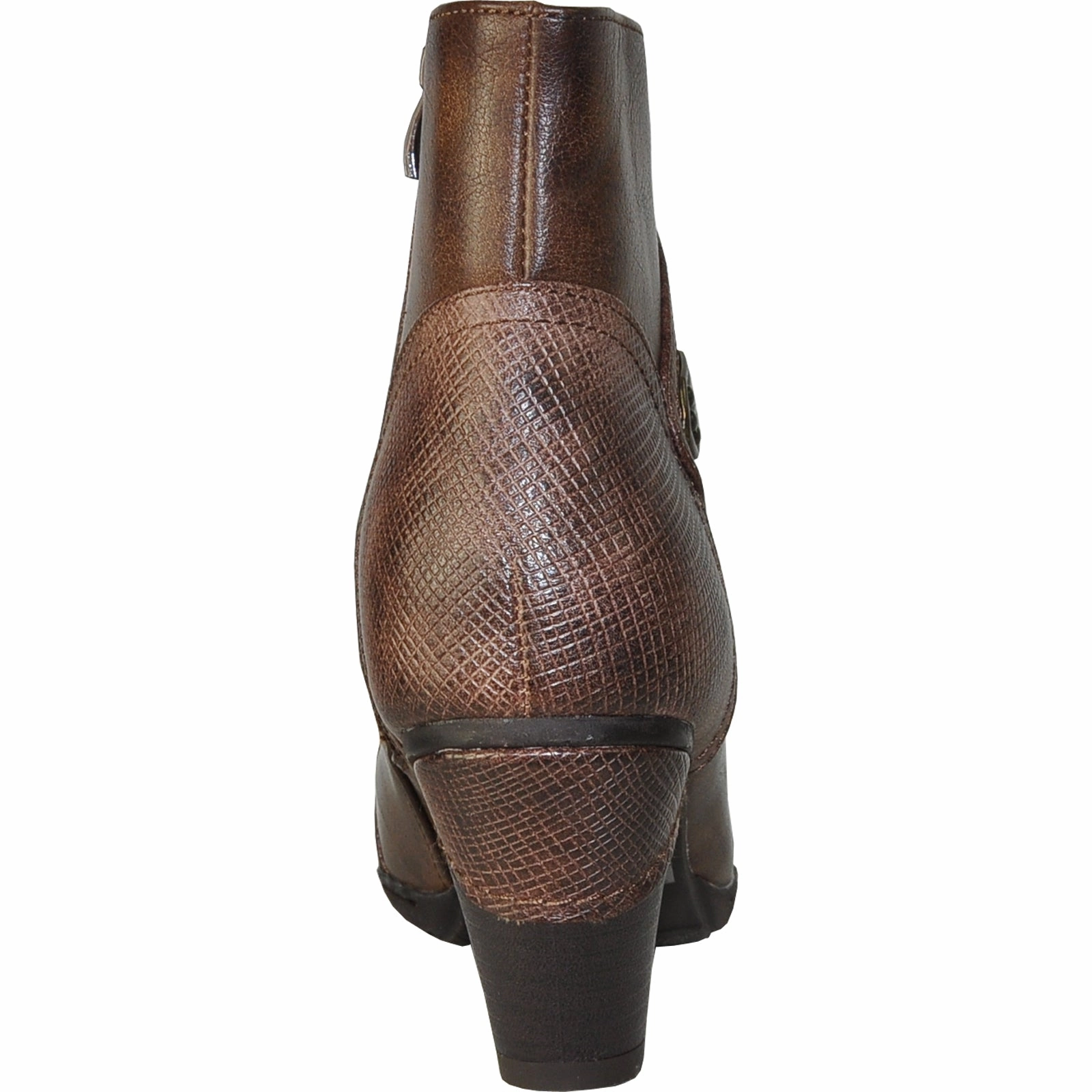 Split Suede Mid Heel Ankle Boots VANGELO Women Boot HF8400 Ankle Dress Boot Brown