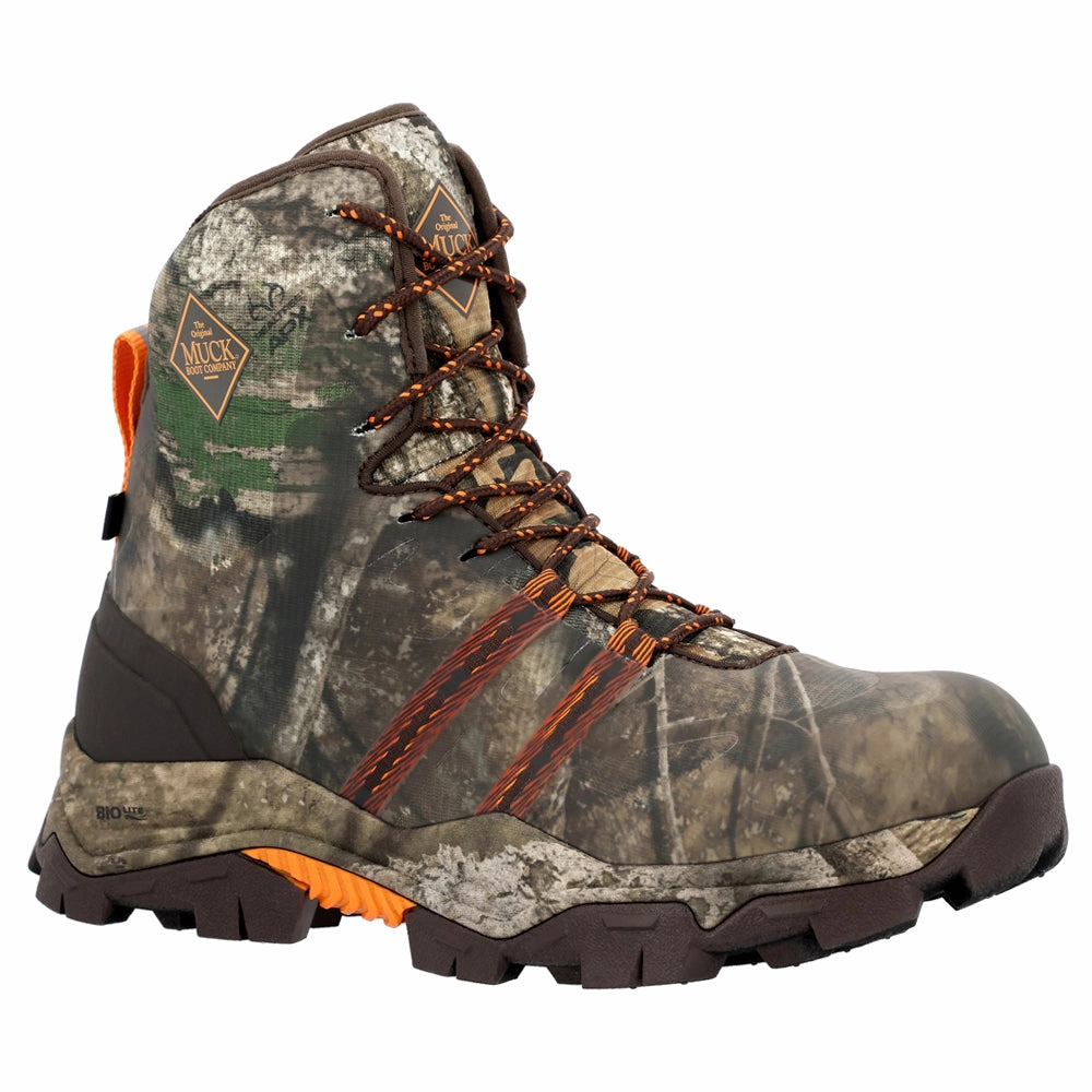 Brown Fur Heel Boots Alpha Pursuit Camouflage Round Toe Lace Up Boots