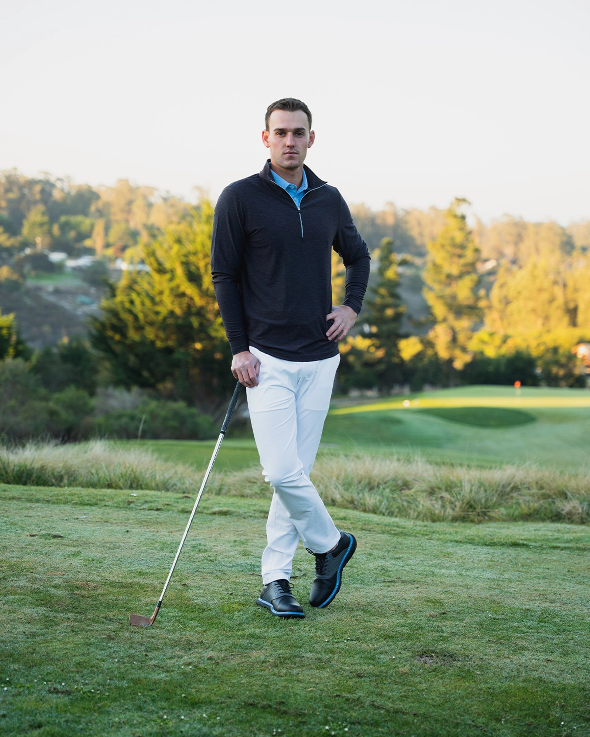 Spikeless Or Spiked Golf Victory Classic Shoe - Black Phantom