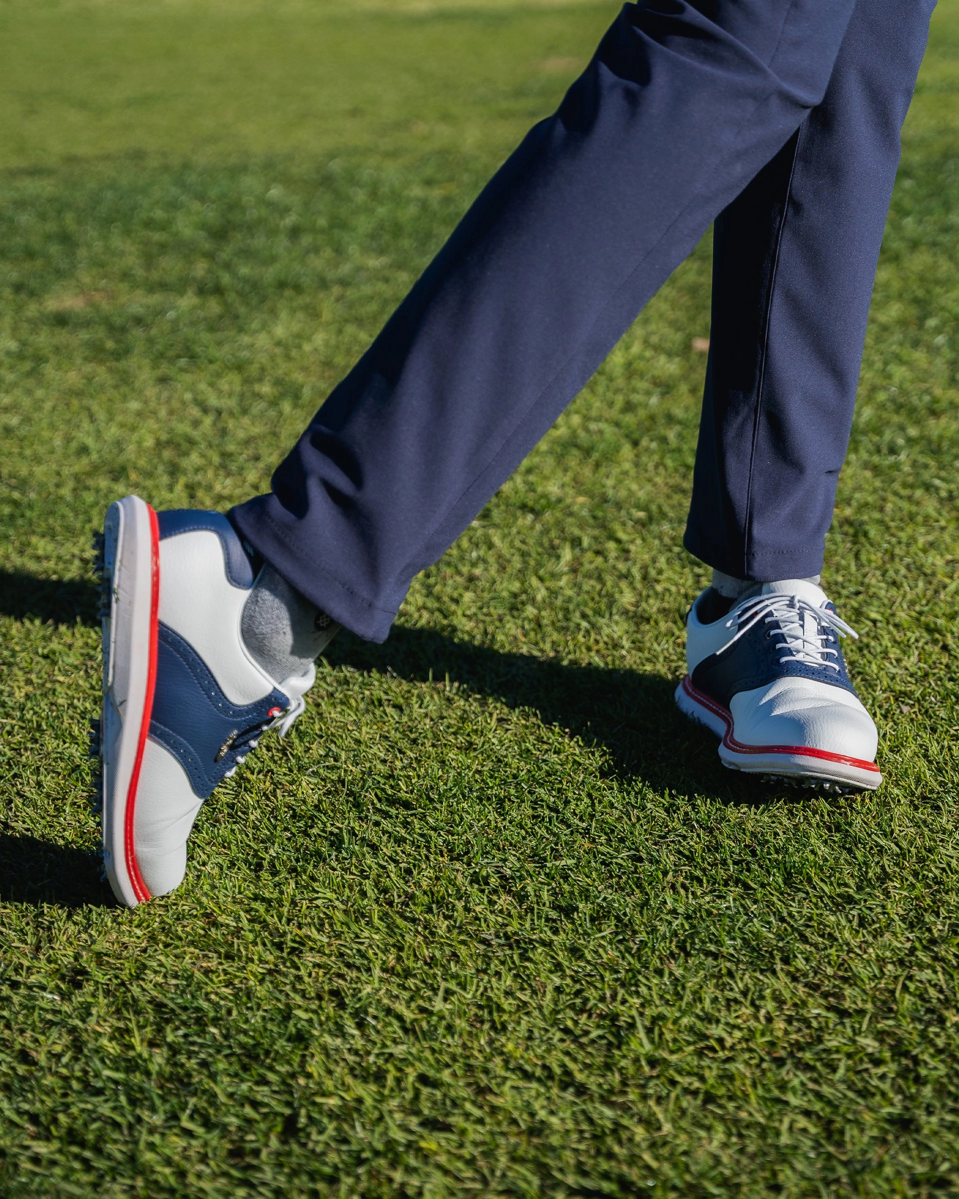Victory Classic Shoe - Red White Blue Spikes Or Spikeless Golf Shoes