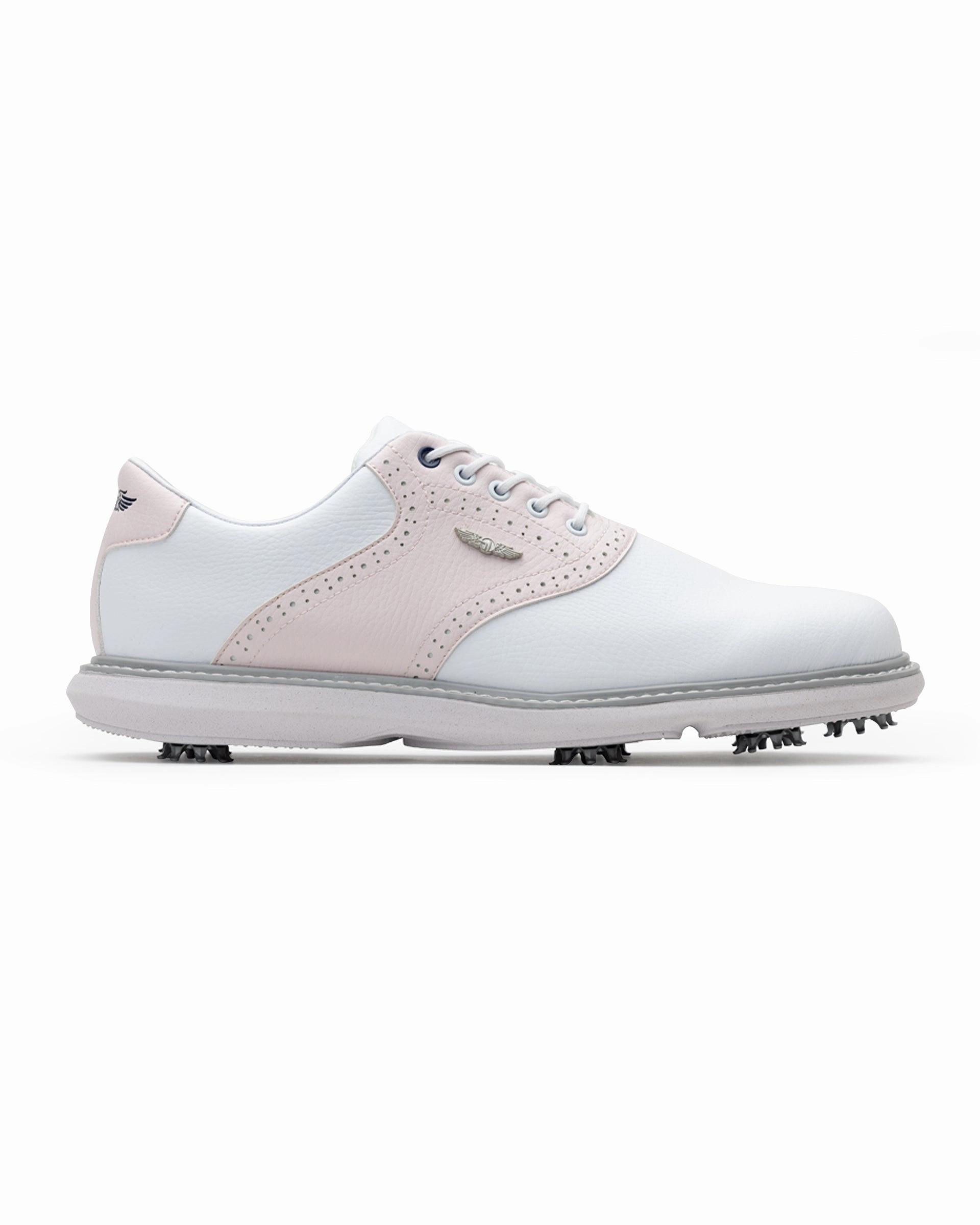 Victory Classic Shoe - White Pink Tour360 24 Golf Shoe Retro Golf