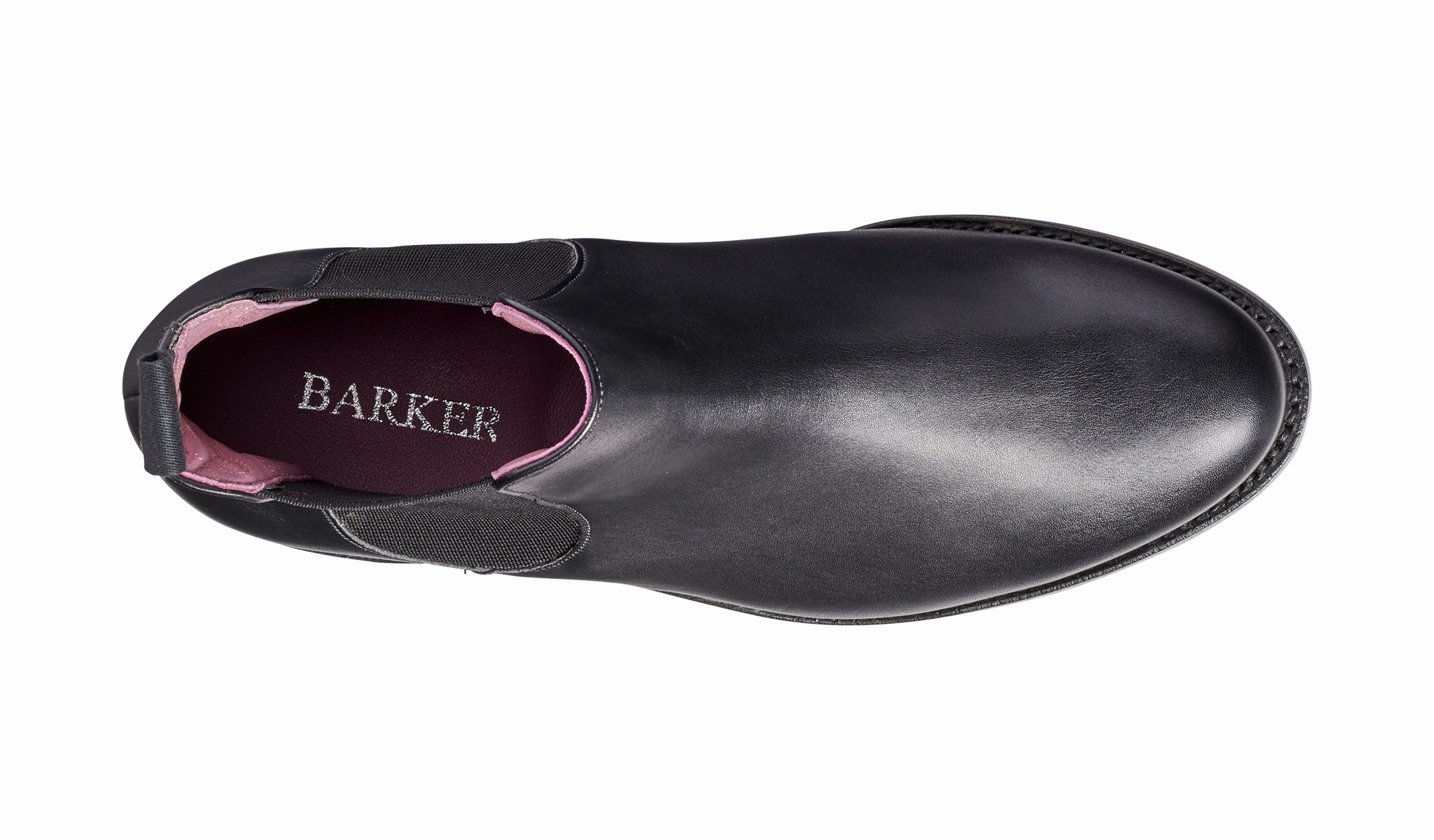 Violet - Black Calf / Elastic Chelsea Boots With Heel