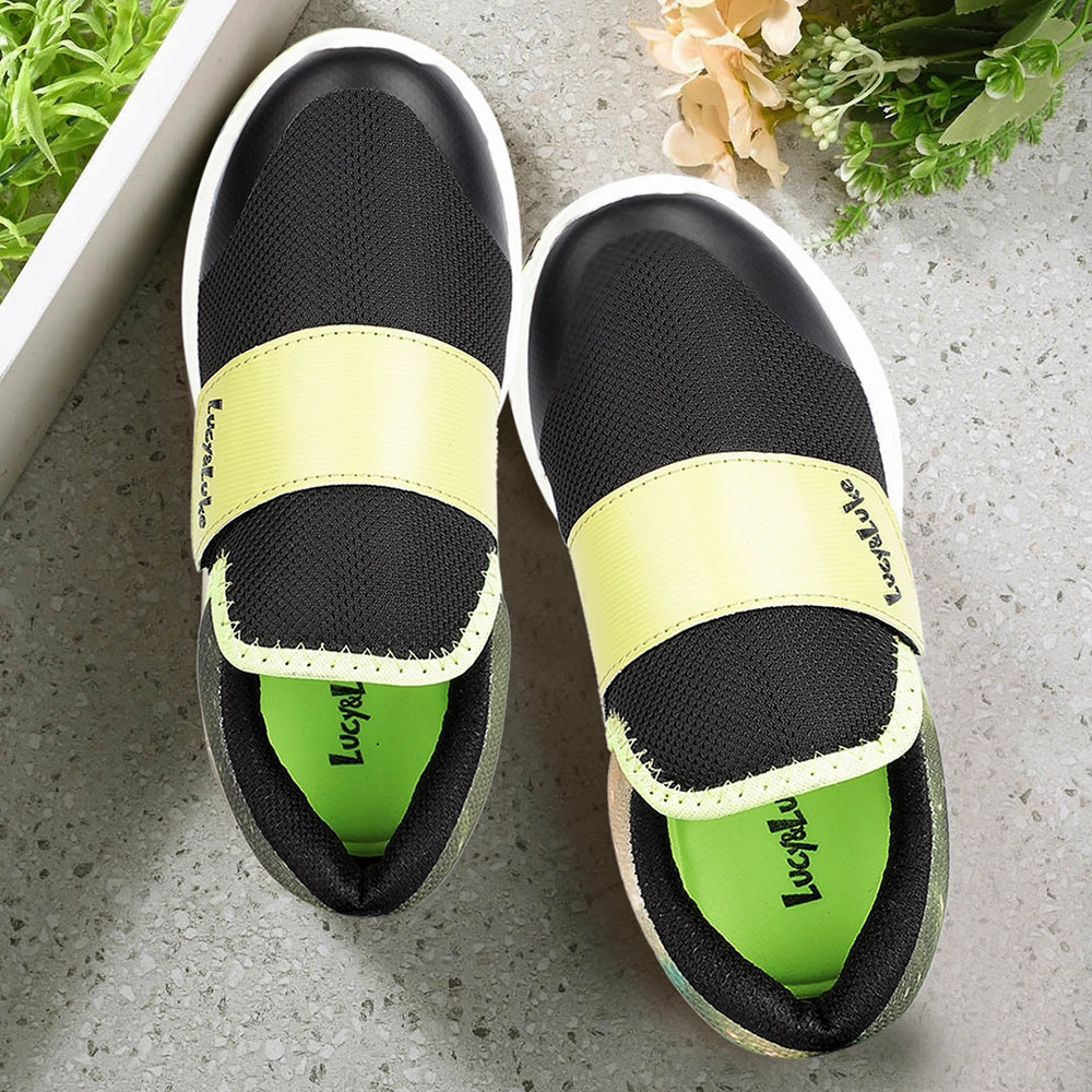 Lucy&Luke Sports Green Non Lacing Walking Shoes For Kids JAMON-E By Liberty Hiking Walking